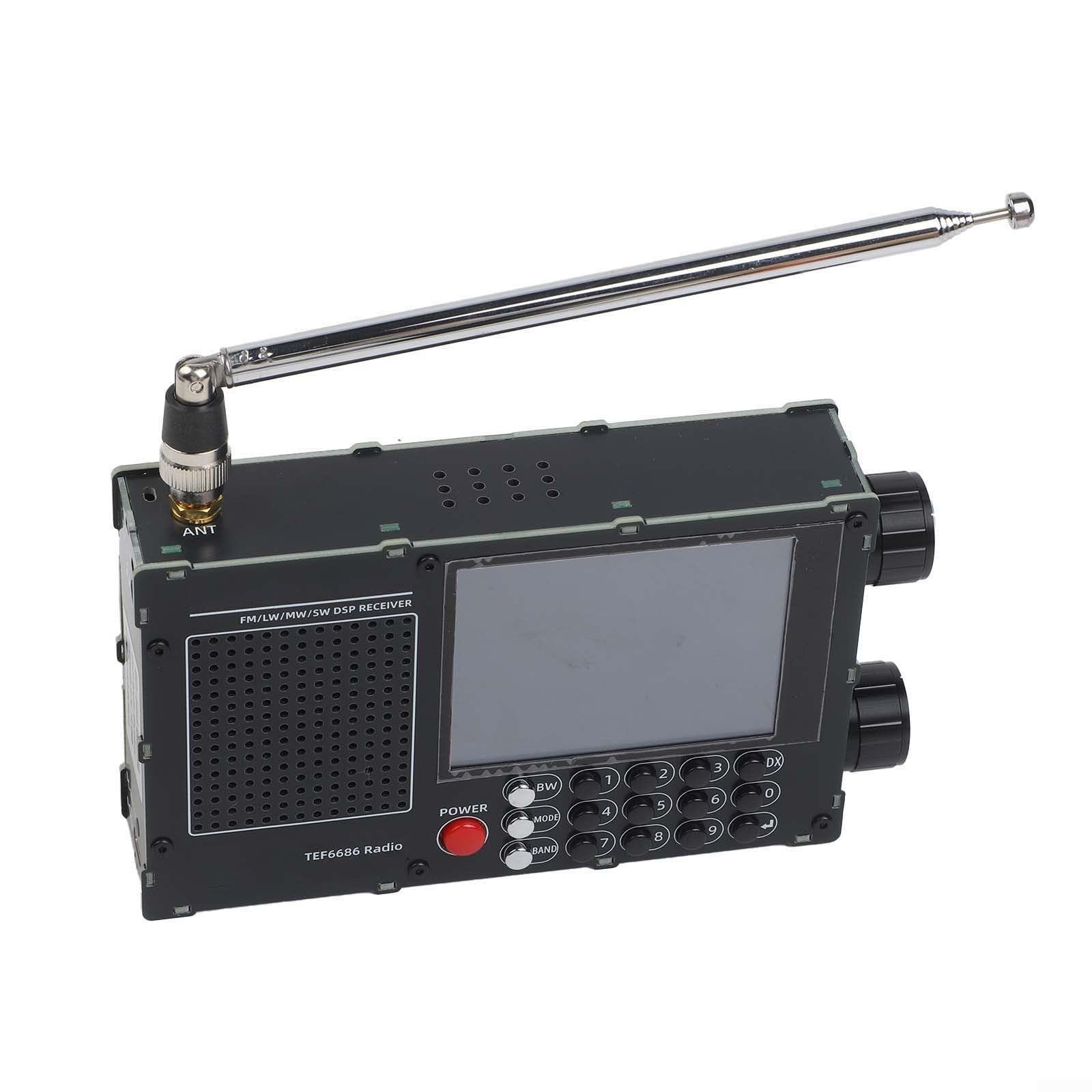 DP-666 TEF6686 Radio Empfänger für Full Band für fm AM Kurzwelle RDS für dsp 5000mAh für akku 2,8 Zoll LCD Tragbares Gerät für Reise Camping(Black)