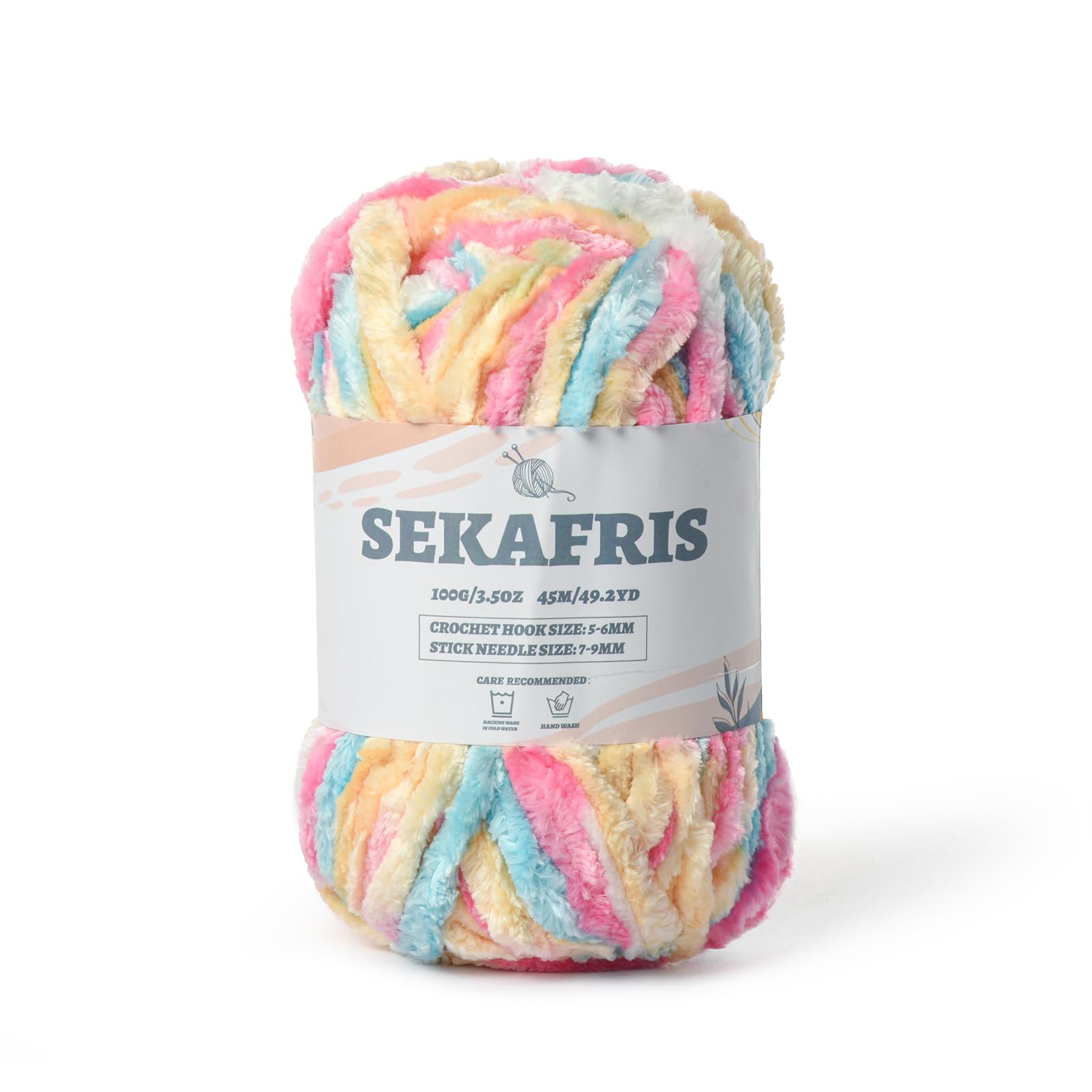 Chenille Velvet Soft Yarn Candy 1 Pack