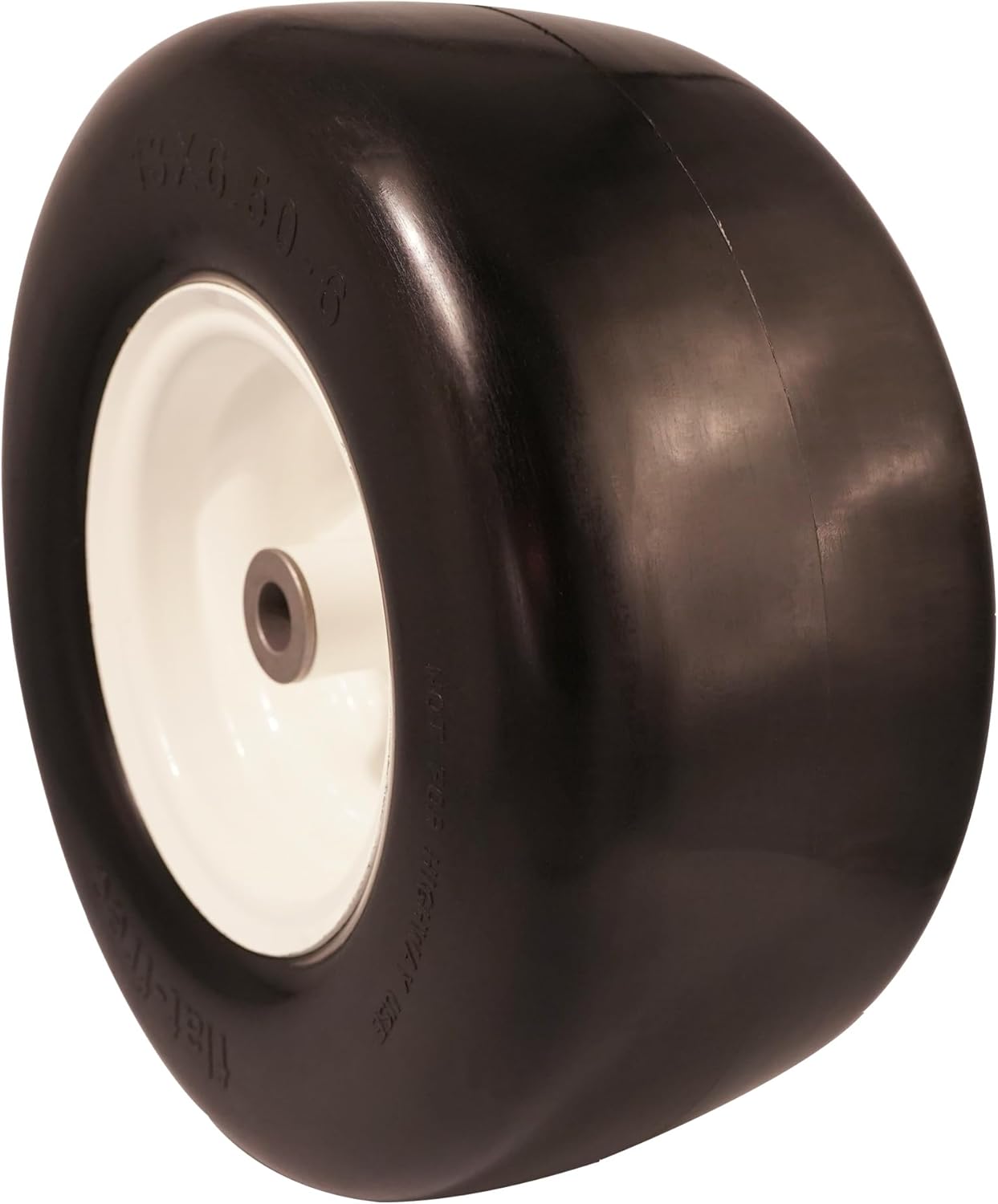 13x5.00-6 Flat Free Zero Turn Front Tires with 3/4 5/8 & 1/2 inch Bearings, 3.25” - 6” Center Hub Flat Free Tire and Wheel Assembly for Zero Turn Lawn Mower, Universal Fit Garden Tractor Tire 13x5x6