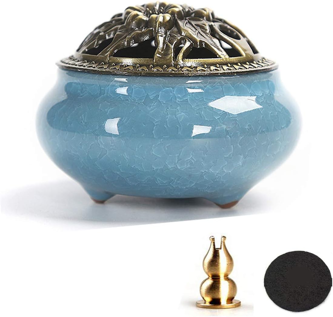 Brûleur d'encens Porte-encens Brûleur D'encens À Feuilles Et Escargots Porte -encens pour Bâtons Attrape-Cendres pour La Maison Encensoir Porte Encens (Color : A