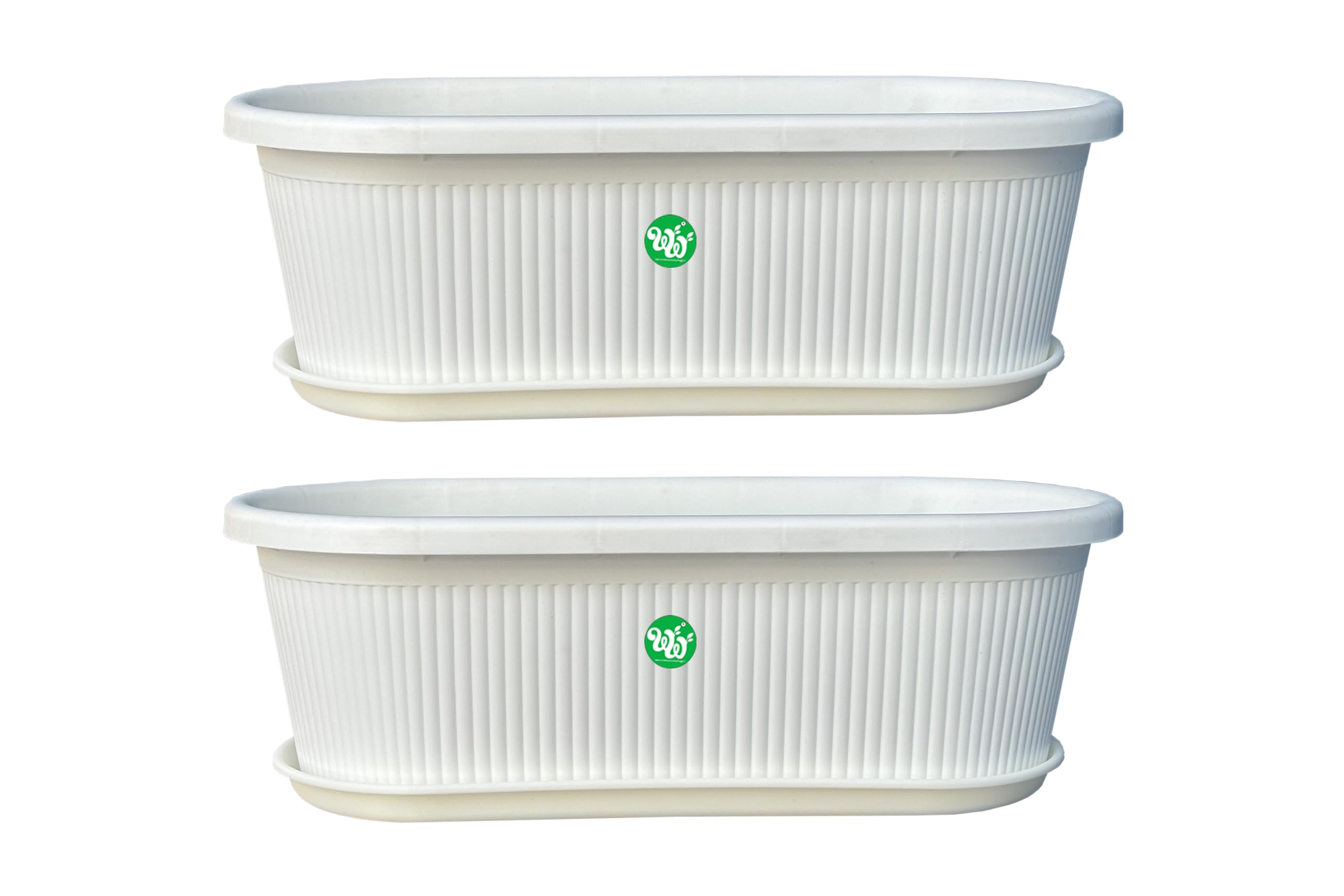 WinWoodsAgri regalia Plant Container Rectangular Pots/Planter with Bottom Tray use for Vegetables and flowers window planter Home Gardening, Balcony, Outdoor/Indoor Gamla (16 inch 2 pcs, White) (B0D8ZXL97N) Amazon Price History, Amazon Price Tracker