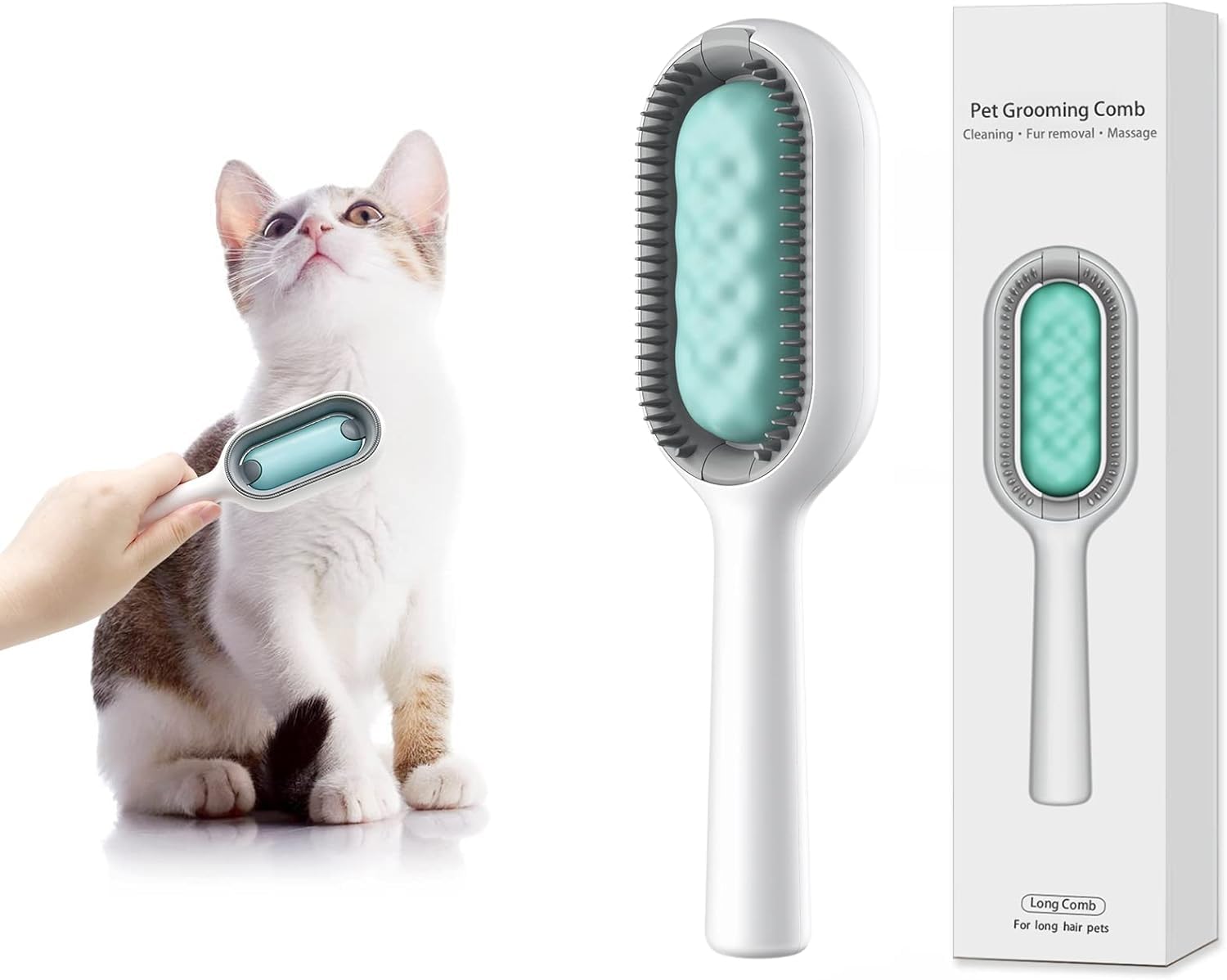 Sichy Dog Brush Cat Brush Grooming Comb,Self Cleaning Cat Dog Slicker Brushes Pet Grooming Brush Tool Gently Removes Loose Undercoat, Mats Tangled Hair Slicker Brush for Pet (Blue) (B0B7H87Q6W) Amazon Price History, Amazon Price Tracker