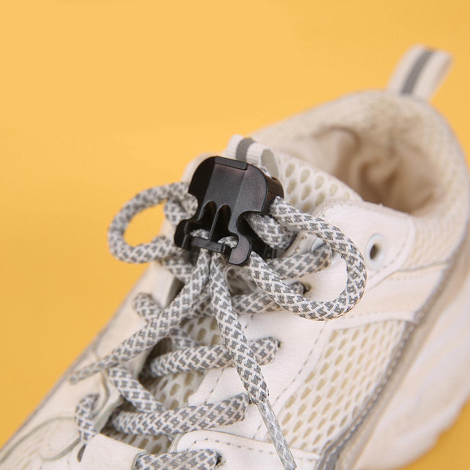 20 cordones de bloqueo rápido para zapatos, hebilla, tope, transparente, 1 x 1 pulgada