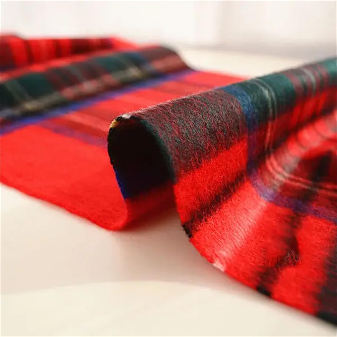Fnfmrfmr Bufanda escocesa clásica a cuadros rojos para mujer, suave, casual, delgada, cálida