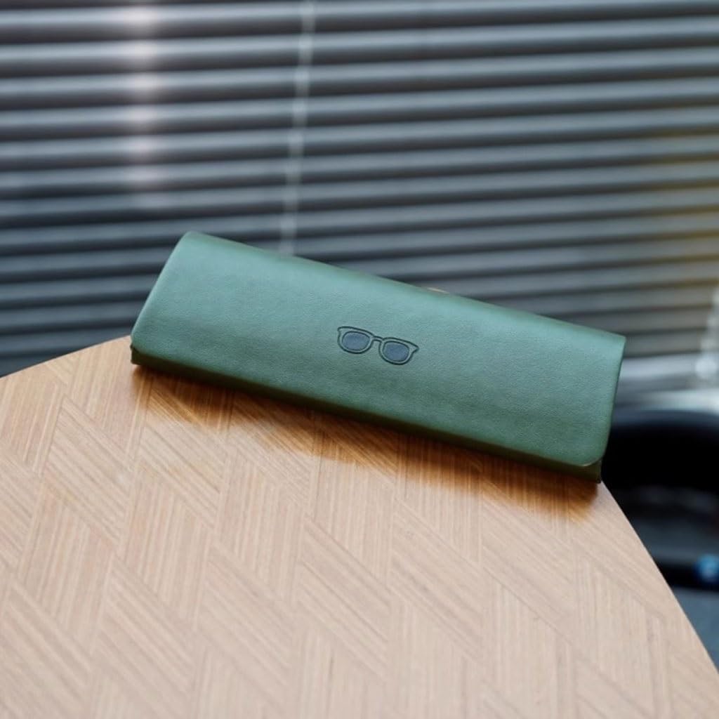 Étui À Lunettes Étui À Lunettes De Soleil Rétro Portable Fait Main Aimanté for Myopie Organiseur De Lunettes(A)