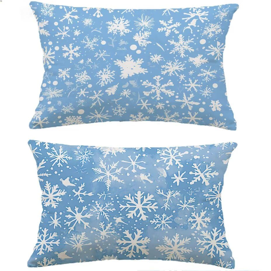 Housse de Coussin de Jardin 70x90 cm Bleu Lot de 2 Housse Coussin Extérieur Imperméable M-P213
