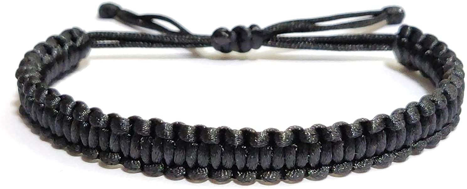 Black Beauty Macrame Cord Adjustable Negative Energy Remover Buri Nazar Suraksha Kala Dhaga Bracelet for Women Men and Child