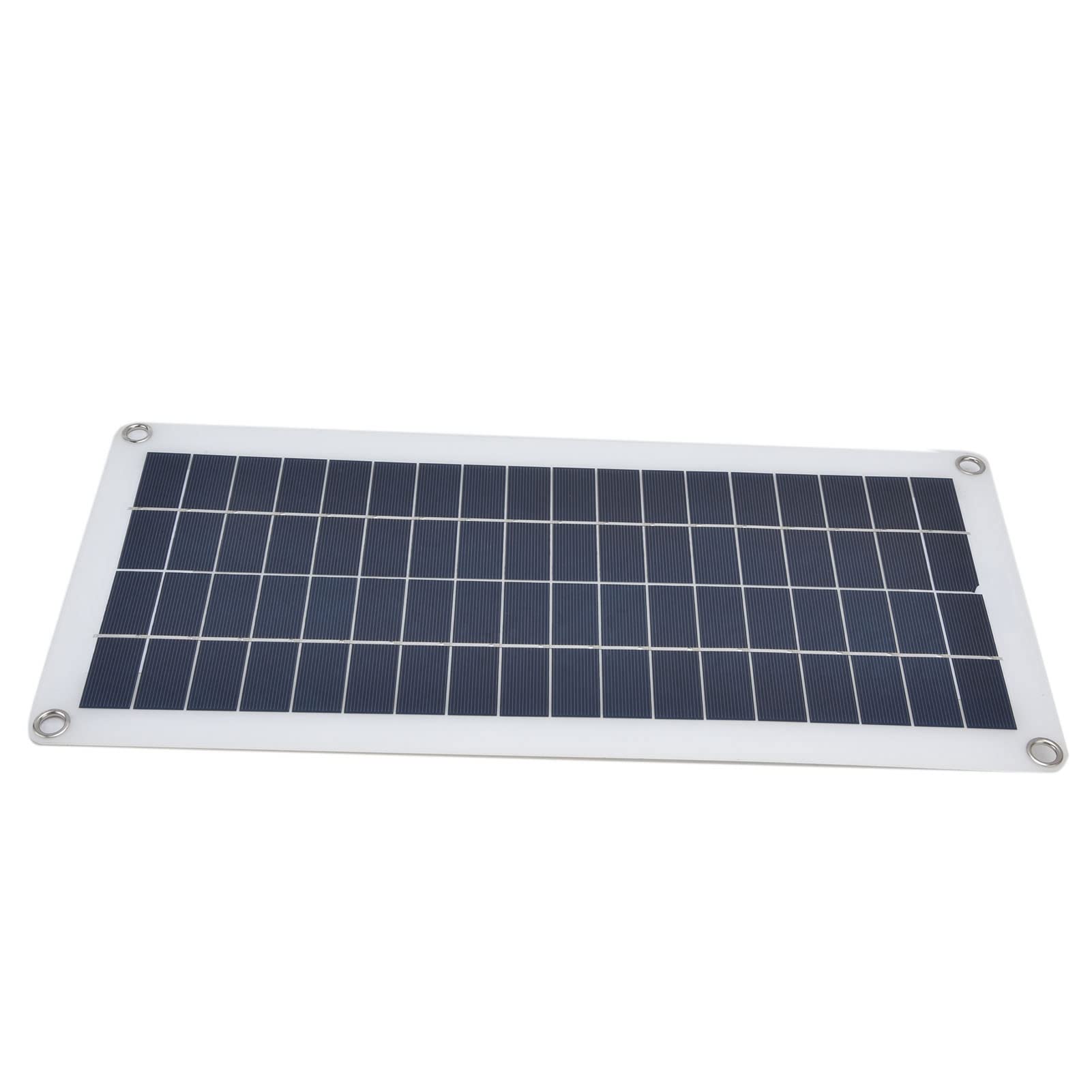 Panneau Solaire Monocristallin 2x10W, Chargeur d'Urgence avec Port USB pour Charger Appareils, Portable pour Véhicules, Bateaux, Activités Extérieures