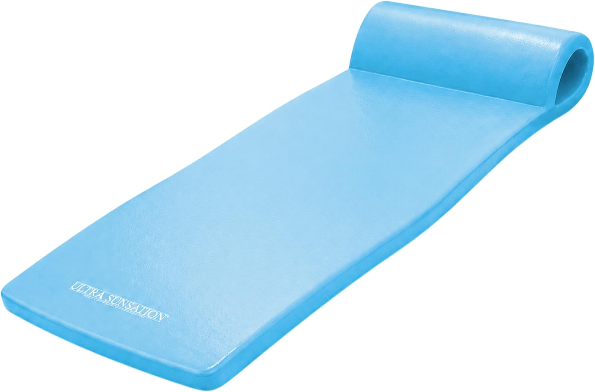 Ultra Sunsation 2.5” Thick Vinyl Coated Foam Swimming Pool Float Mat Adult Lounger with Built-in Roll Pillow,