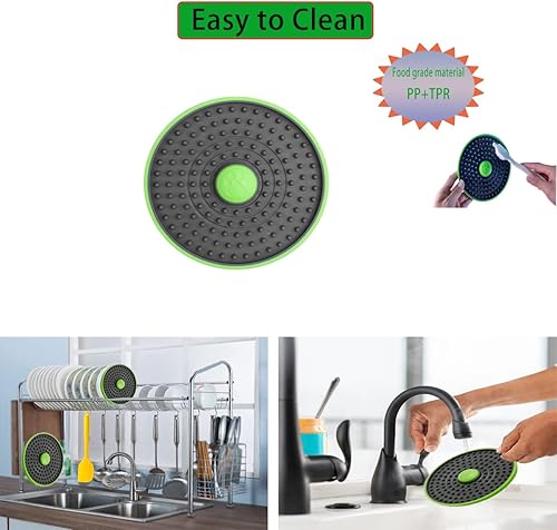 Miniatura 6 de Plato de lamer para perro, 2 almohadillas para lamer juguete de entrenamiento para cachorros, alimentador lento para entrenamiento, almohadillas