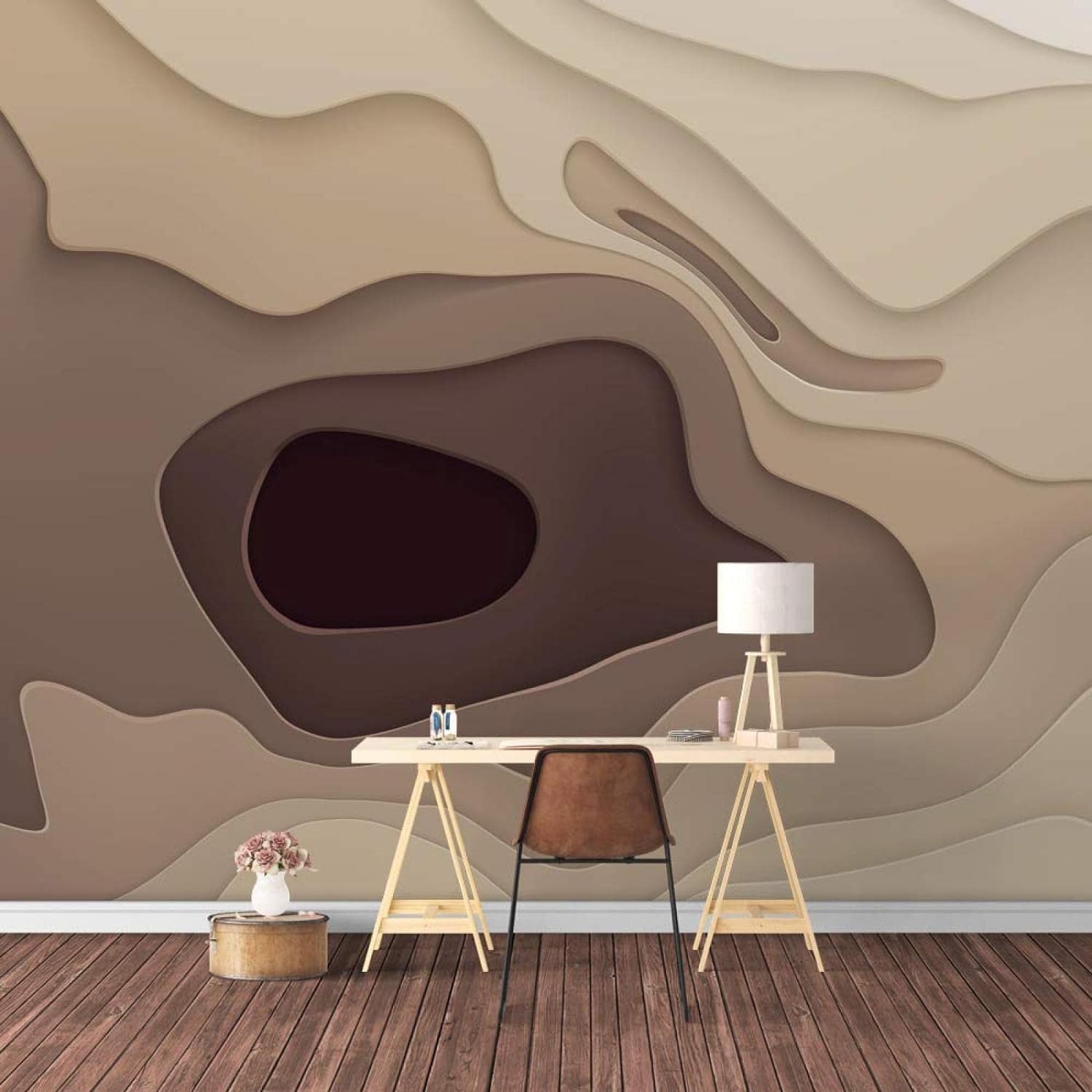 Papier peint mural 3D auto-adhésif géométrique abstrait sur mesure