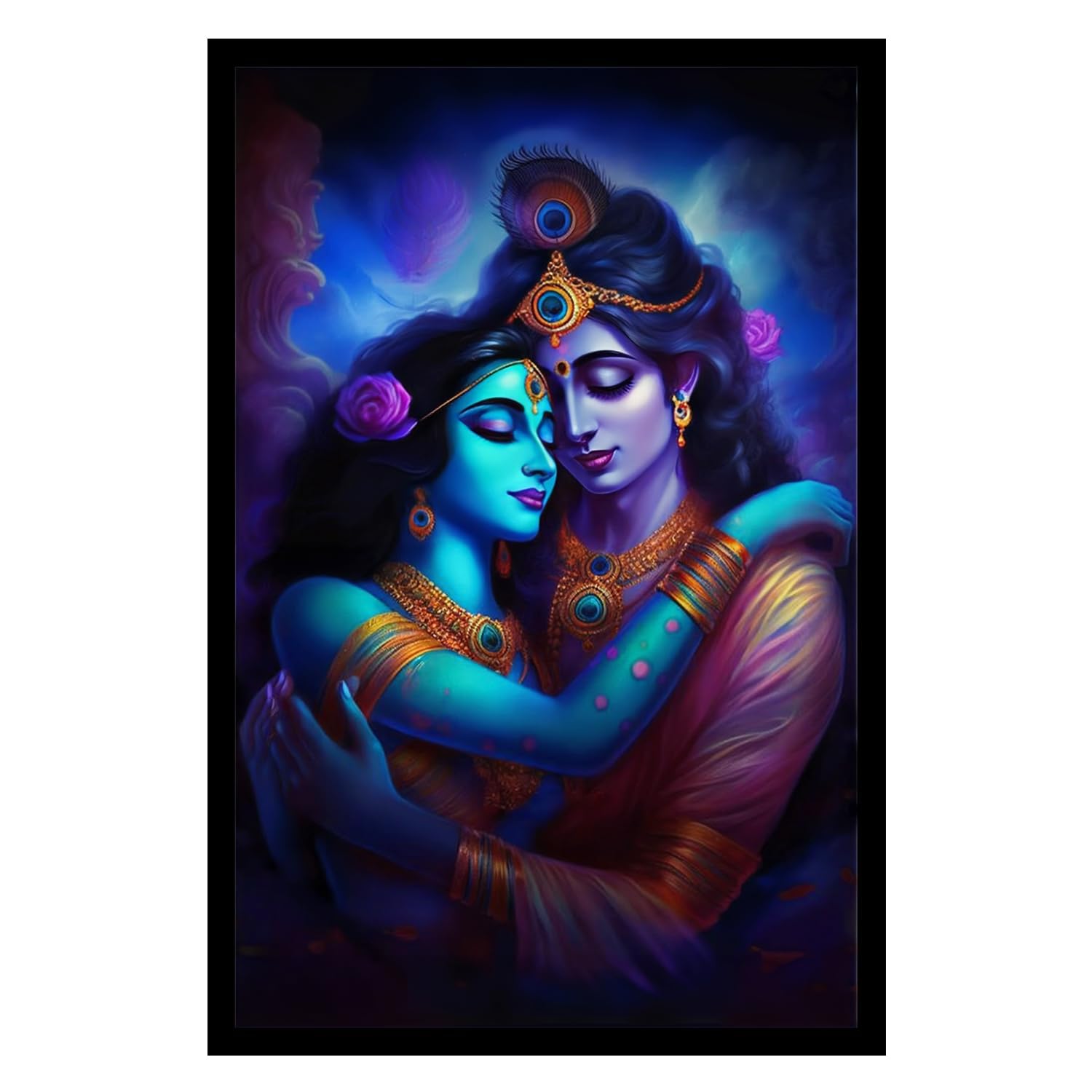 Cadre photo Radha Krishna multicolore le cadeau de decoration d'interieur ideal