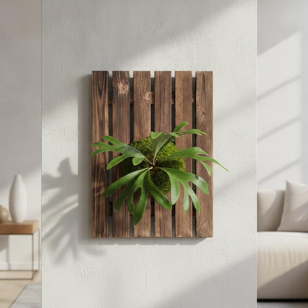 Tavola per Piante da Parete in Legno, Materiale in legno, Piattaforma, cucina, Modello a griglia, senza piante, 39 * 48 cm
