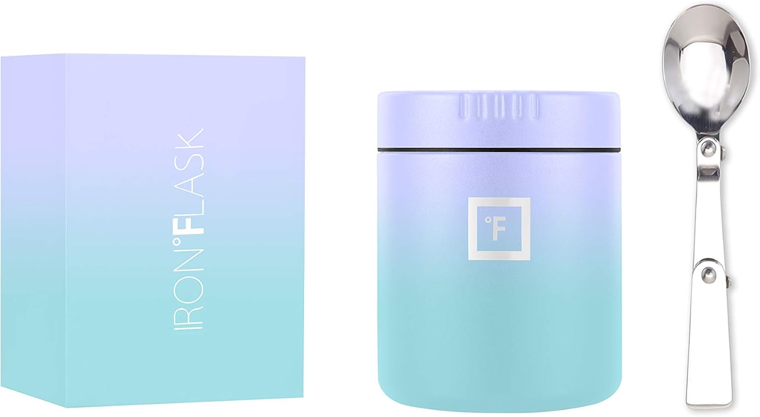 IRON °FLASK 13.5oz Insulated Food Jar with Foldable Spoon