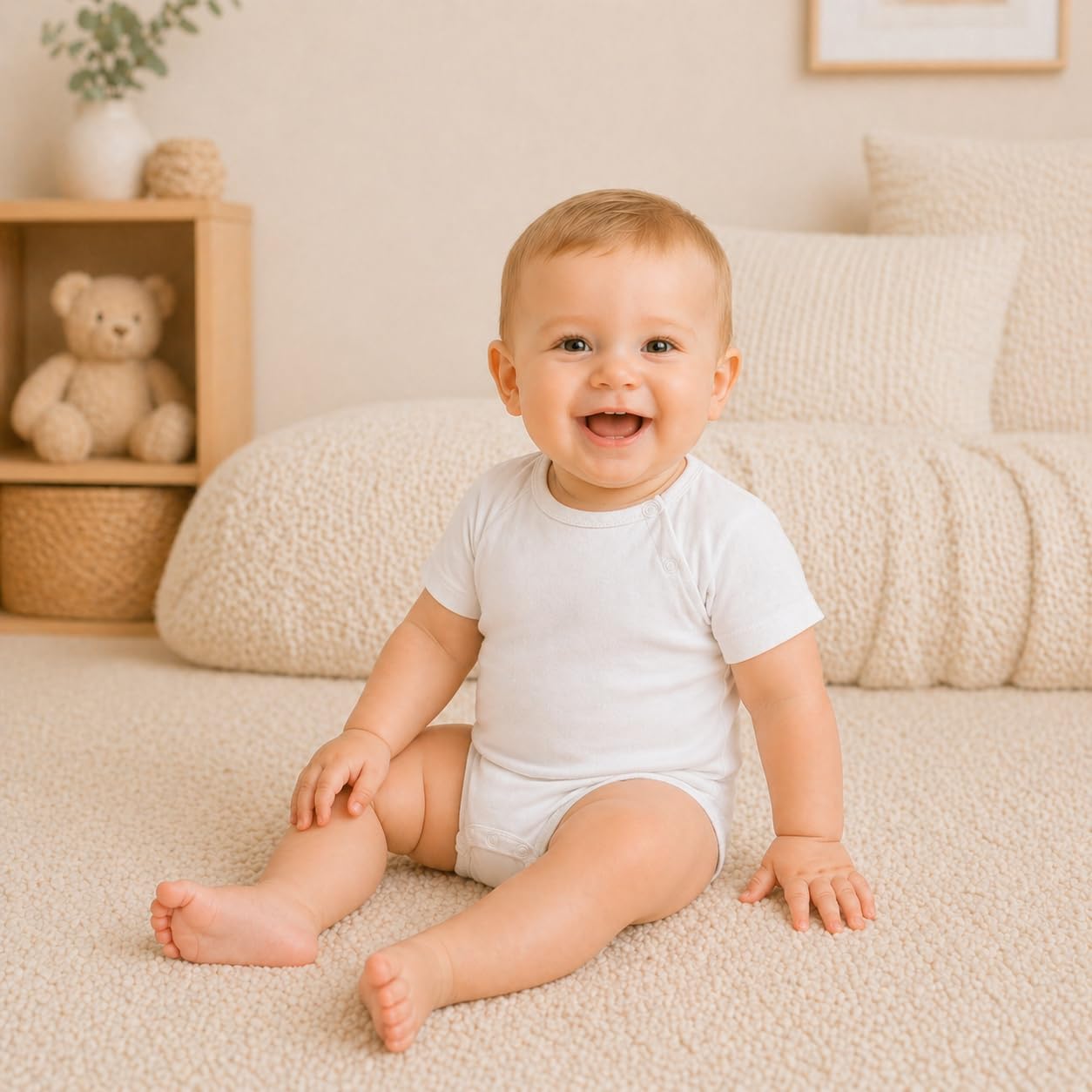 GUISBY Baby Romper 3-Pack Short Sleeve Rayon of Bamboo Bodysuit Set, 0-24M | Ultra-soft rayon of bamboo, breathable comfort, snap closure for easy diaper changes, envelope neckline, sleep & daily wear