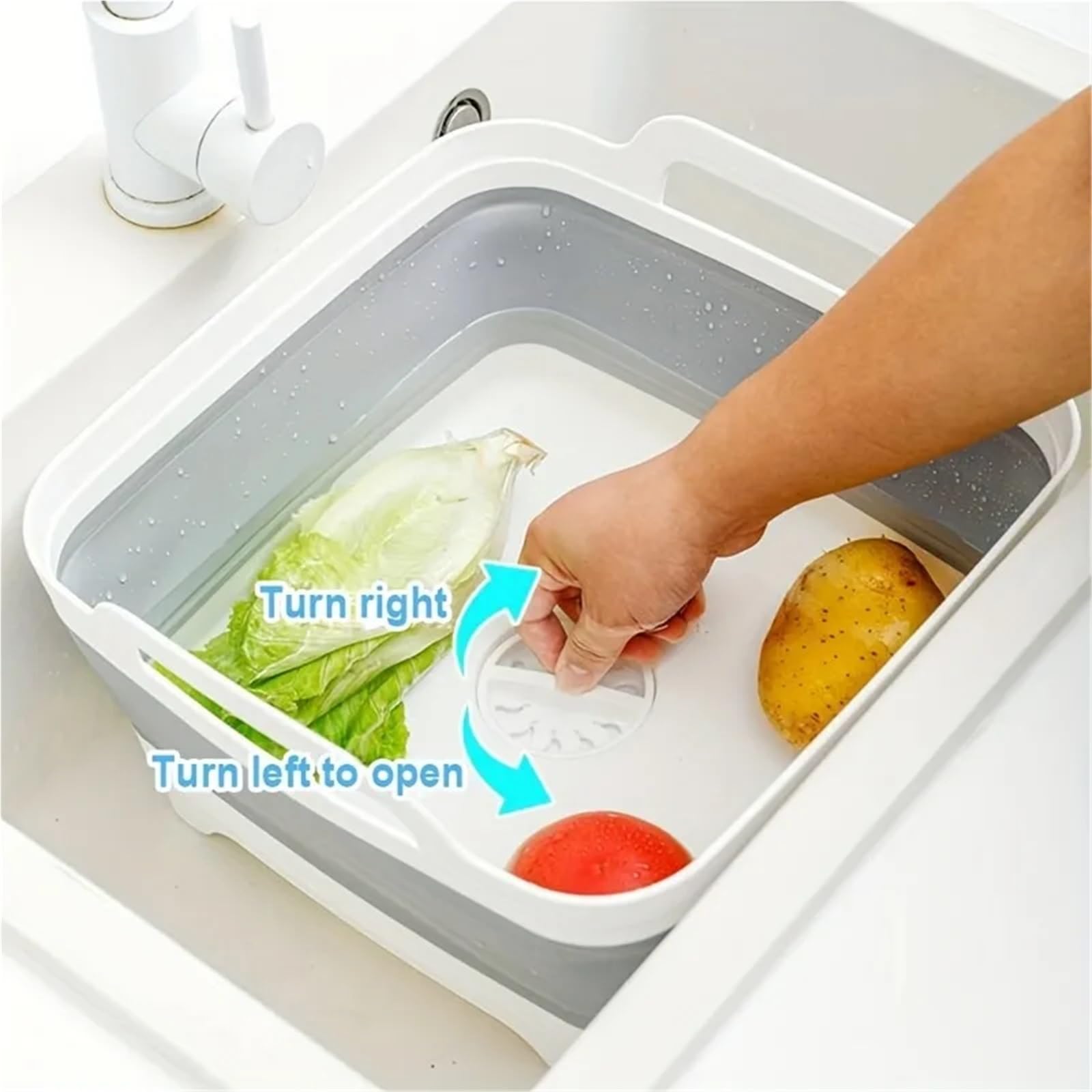2 Stück Outdoor-Klappeimer, Outdoor-Eiskübel, tragbarer zusammenklappbarer Abflusskorb for Camping, Angeln, Picknick Für Draußen Angeln Camping(Blue)
