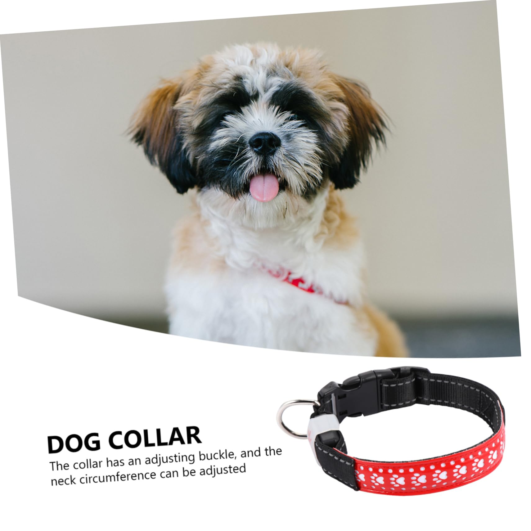 FRCOLOR 3 Pièces Collier Lumineux Chien Collier De Chiot Collier De Chien Collier LED pour Réglable pour Animaux De Compagnie Sangle en Nylon Lumière Aveuglante Rouge Briller