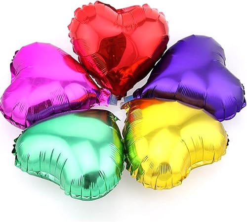 Miniatura 6 de Globos de Mylar con forma de corazón rojo de 18 pulgadas, románticos globos de corazón enormes para el día de San Valentín, decoraciones de fiesta