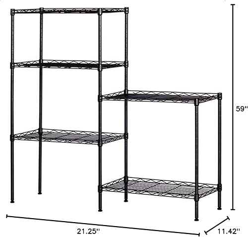 Miniatura 4 de Estante de almacenamiento ajustable de 2 niveles, estante de almacenamiento de metal, estantería de alambre, estantes de almacenamiento de metal