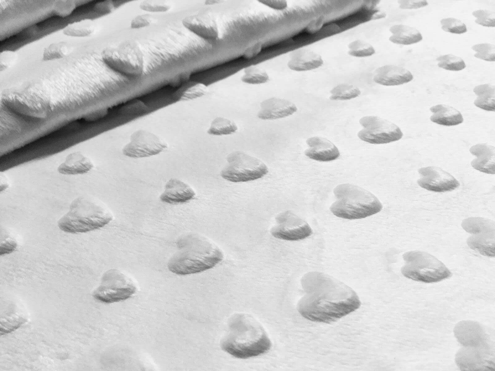 Lushfabric White Heart Supersoft Dimple Fleece Fabric Plush Cuddle Soft - 160Cm (63 Inches) Wide (Sold By The Metre) (White)