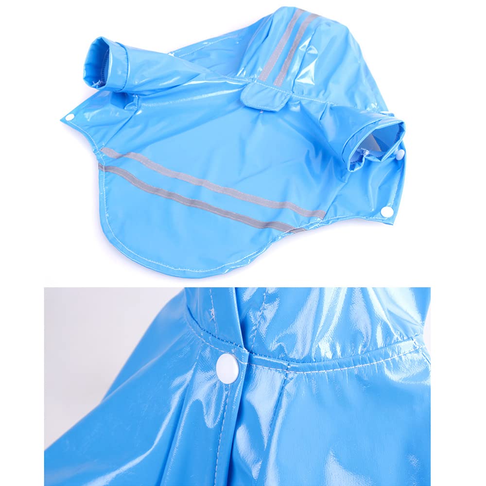 Chubasquero para Perros, Impermeable Reflectante for Perros pequeños, Mono con Capucha y for medianos(Blue,L)