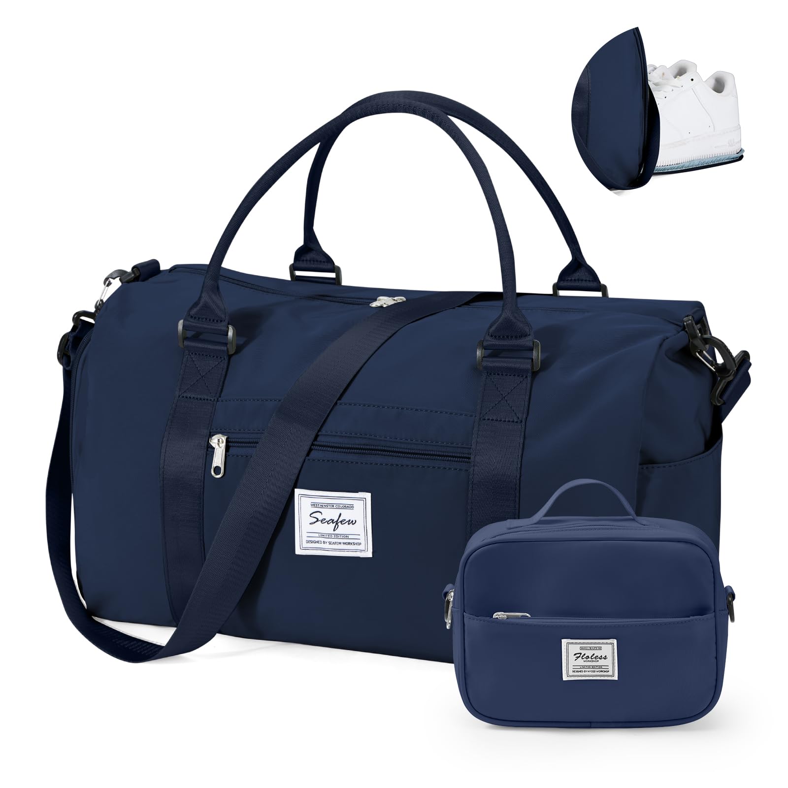 Gym Bag for Women with Shoes Compartment,Small Duffel Bag Sport bag with Toiletry Bag Overnight Travel Tote Bags Weekender Carry on Bag Personal Item