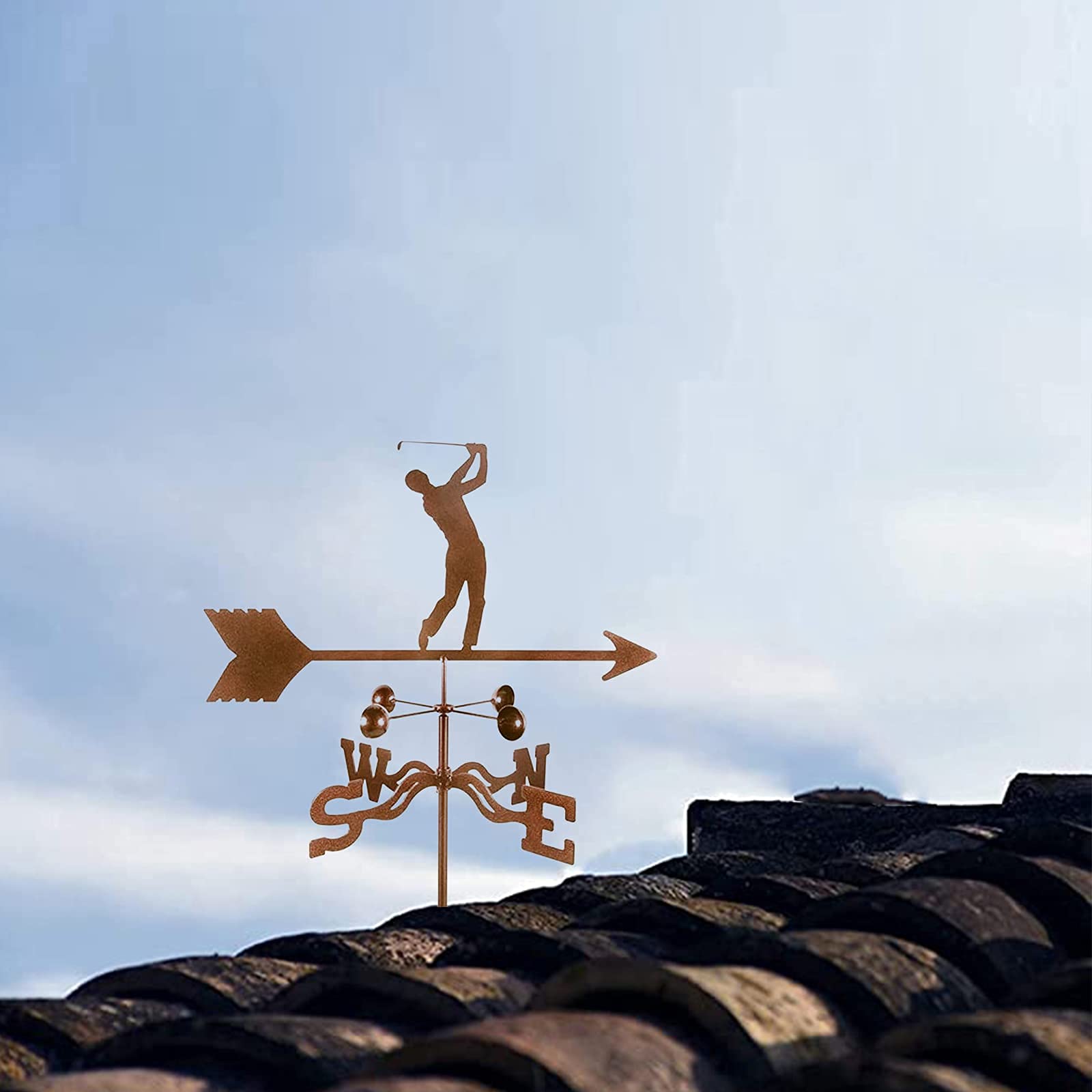 Bandierina segnavento da tetto a forma di silhouette di golfista uomo, ind
