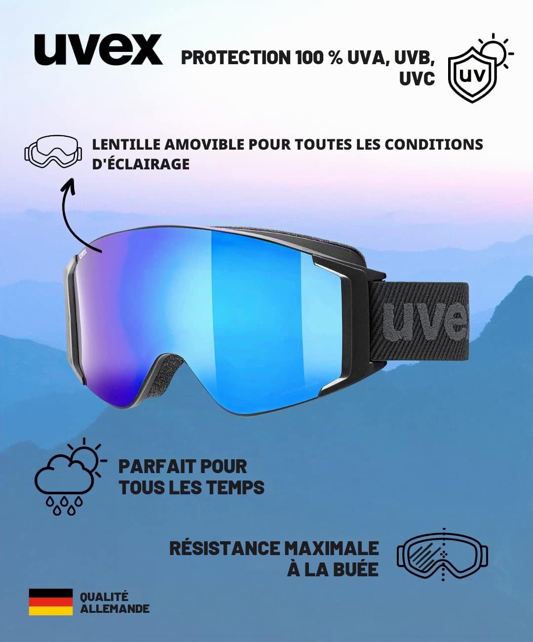 Uvex G.gl 3000 To lunettes de ski Unisexe-Jeunes (lot de 1)