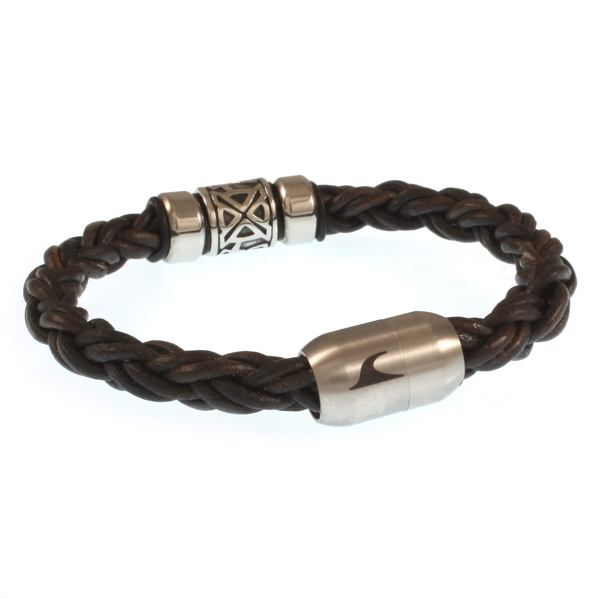 Leder-Armband FUERTE SHINE ZO Dunkelbraun Surfer Damen Herren