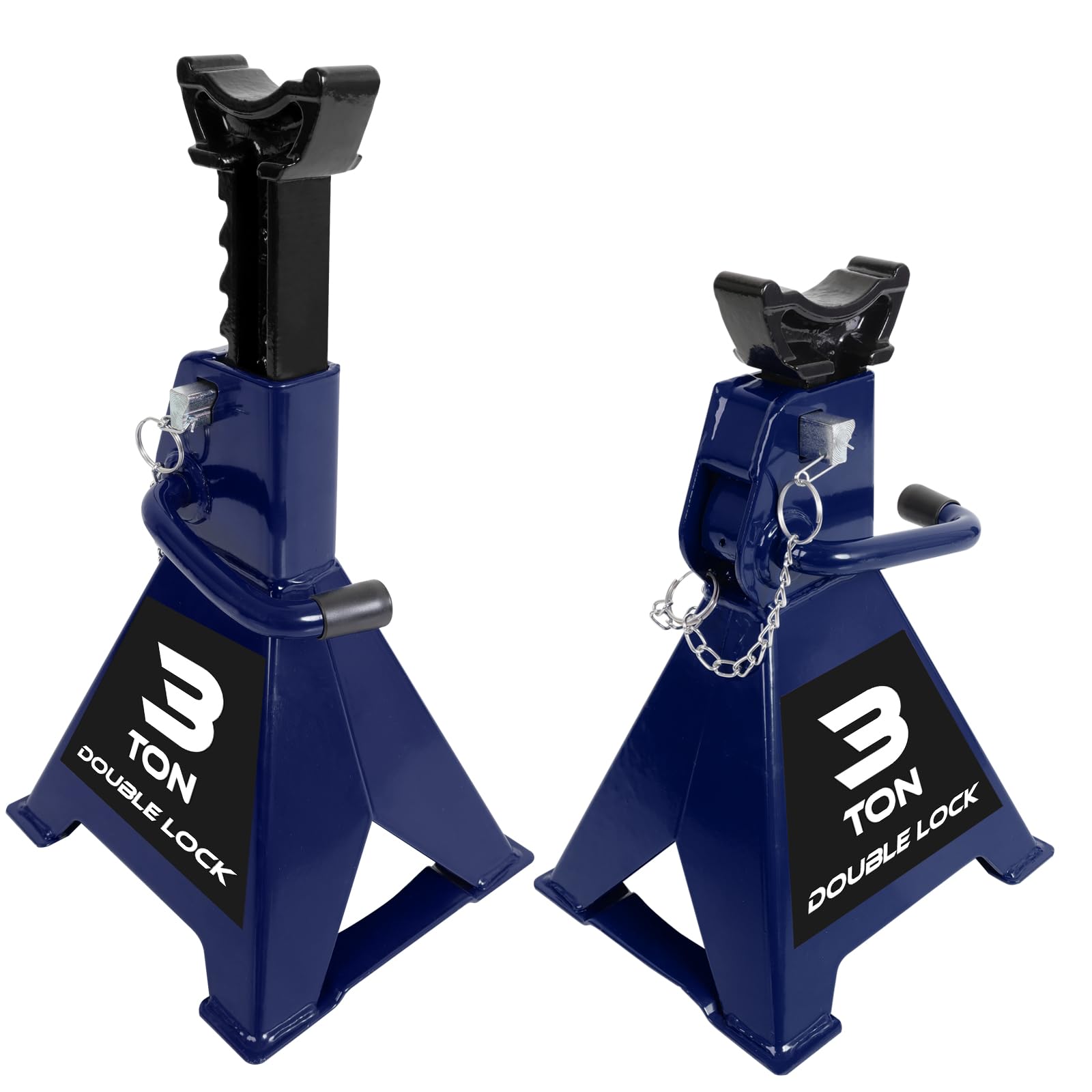 TCE AT43005AU Torin Steel Heavy Duty Jack Stands: Double Locking Pins, 3 Ton (6,000 lb) Capacity, Blue, 1 Pair (2 Pack)