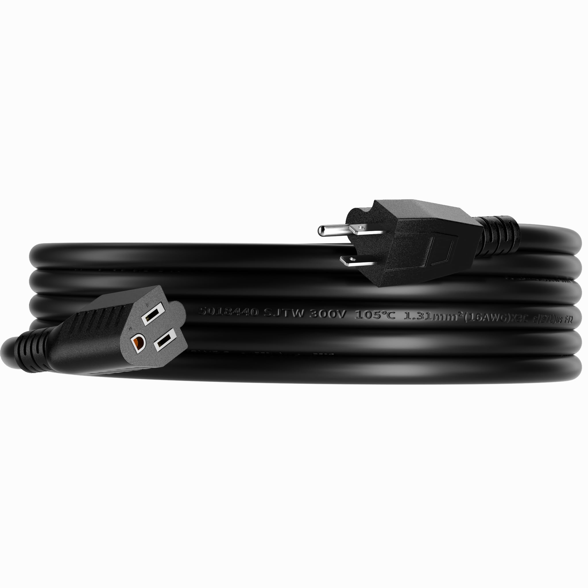 16 3 10 FT Outdoor Extension Cord Waterproof Weatherproof Flame Retardant Black 3 Prong Power Cord Outside for