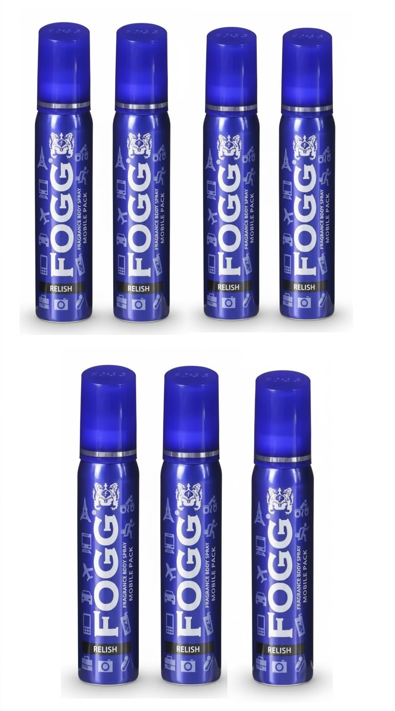 FOGG Men & Women Relish Mobile Pack Deo 25Ml Each (Pack Of 7) Fresh Scent Deodorant Spray - & (175 Ml, Pack Of 7)-picture-36