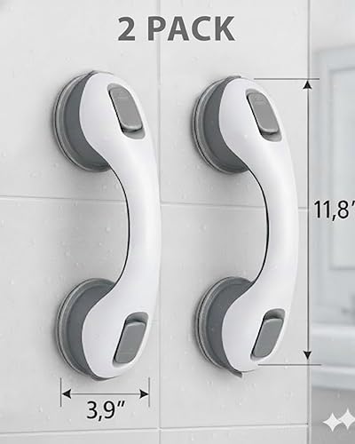 Miniatura 9 de 2 Pack Grab Bars for Bathtubs and Showers, Shower Handles for Elderly Seniors bar Safety 500 lbs Walls Handicap Heavy Duty Holder Hooks to Lift