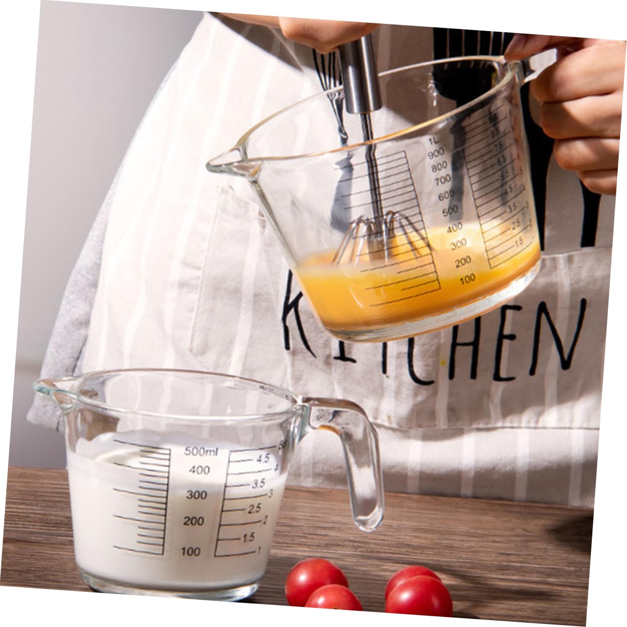 Cabilock Taza Batidora De Huevos Resistente Al Calor Taza Medidora De Vidrio Transparente Con Graduada Utensilios De Cocina Para Hornear Para y Medir Ingredientes Cocina