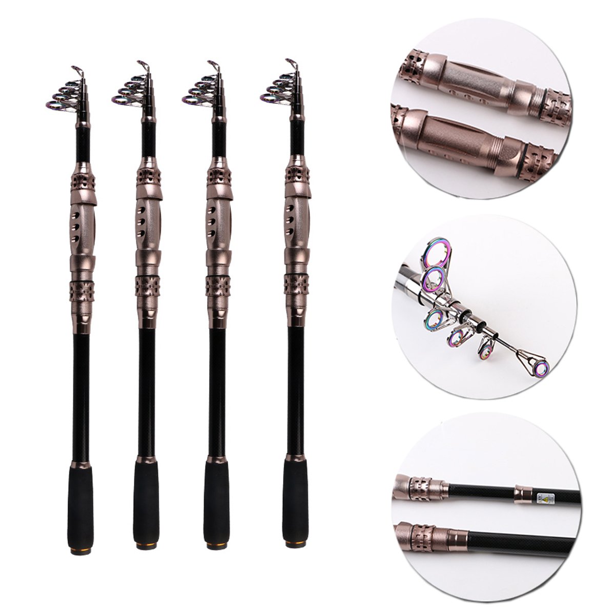 Portable Carbon Fiber 99% Telescopic Fishing Rod Retractable Travel Spinning Fishing Pole,Saltwater Boat Sea Rod 1.8m 2.1m 2.4m 2.7m 3m 3.3m