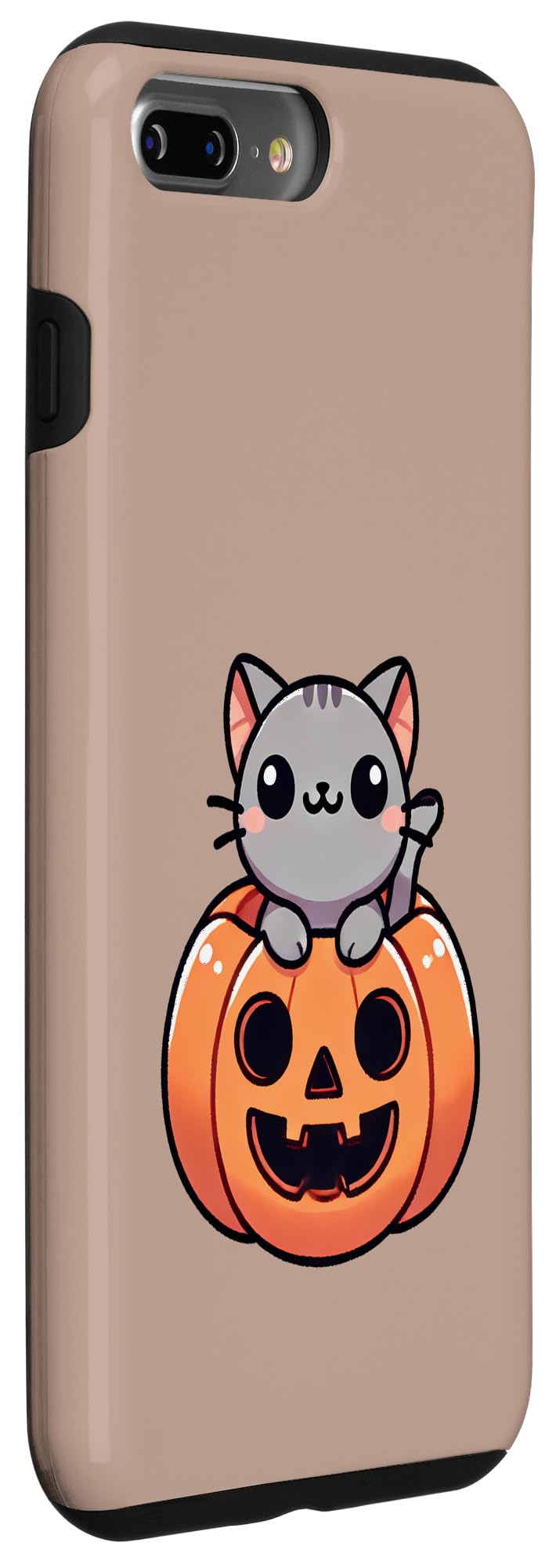 iPhone 7 Plus/8 Plus Cute Pumpkin Cat Halloween Case - Image 3