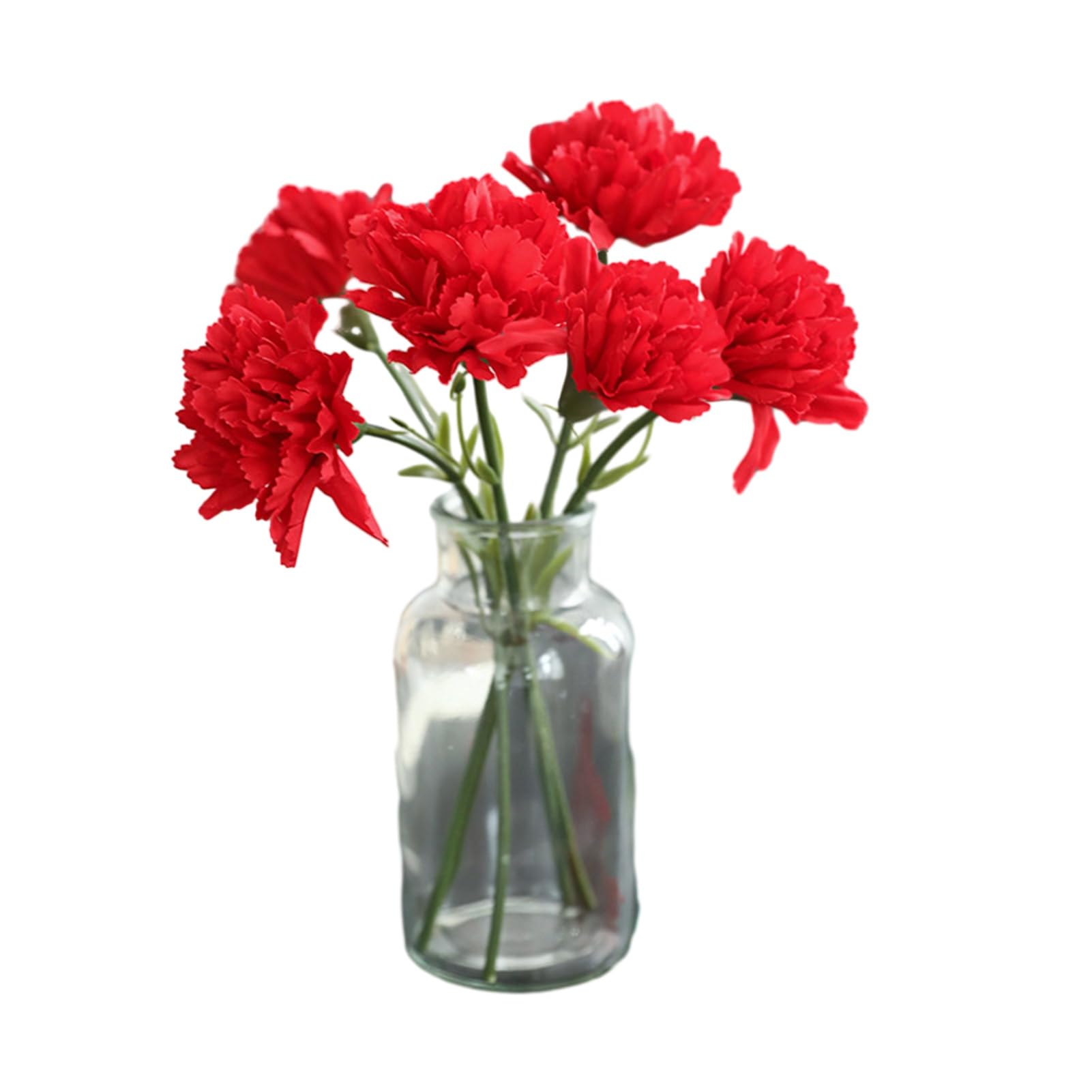matumou 6Pcs Faux Silk Flower Material Artificial Carnation Flower Realistic No Watering -fade Fake Flower DIY Gift Mother Day Home