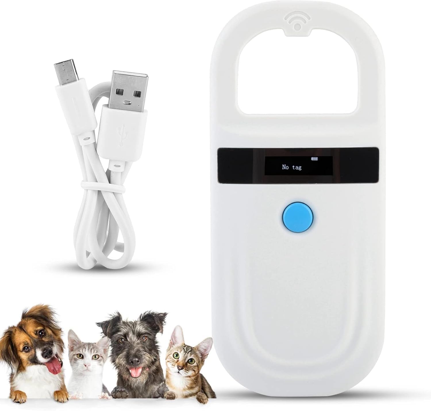 Pet Microchip Scanner, Tag Reader for Animals, Pets Microchip Reader, Dog Cat Chip Reader Scanner, Pet Tag Display for FDX-B (ISO11784/85) EMID Microchips with 128 Records Memory (2PCS)