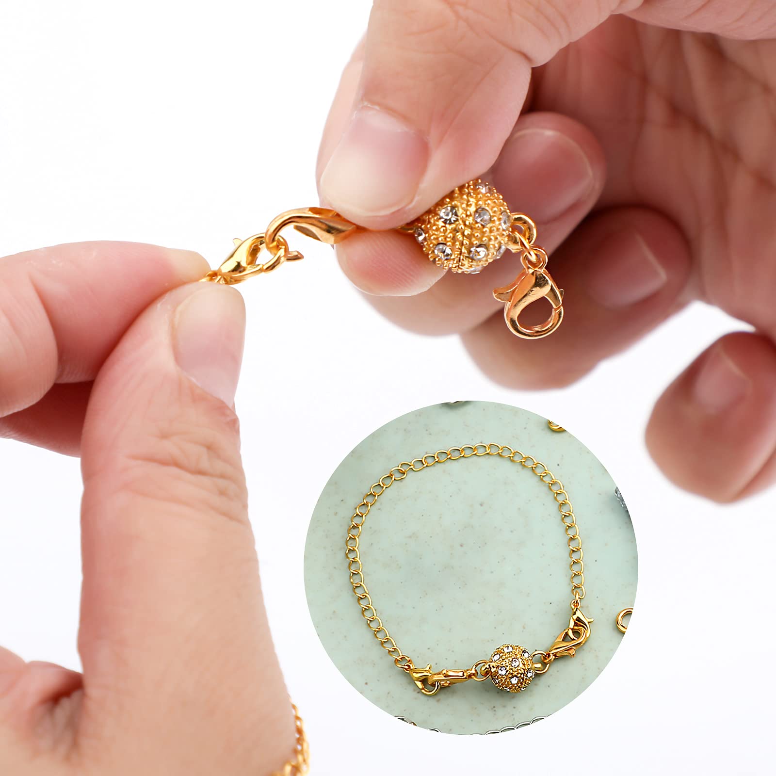 6 Chiusure Magnetiche A Forma Di Aragosta Per Gioielli - Oro E Argento - Foto 9