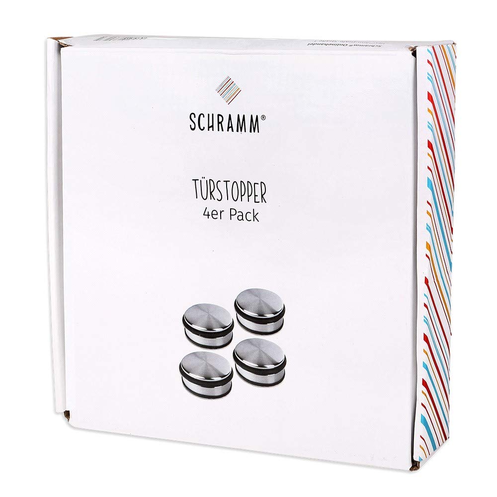 Schramm - Juego de 4 topes planos para puerta, aproximadamente 10 x 4 cm, soportes para puertas, 4 unidades
