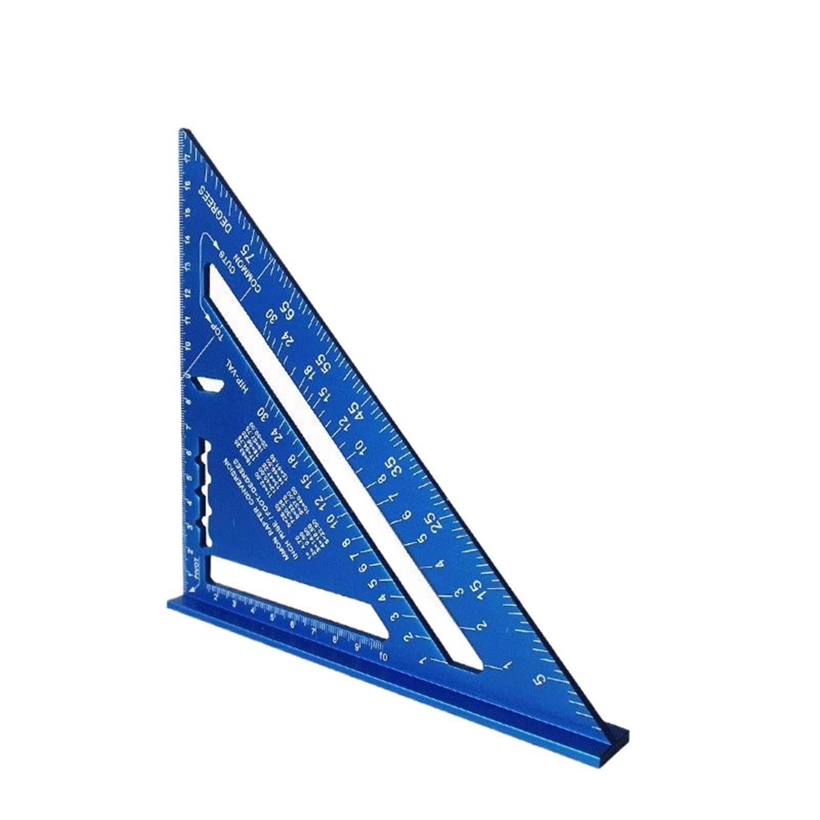 Règle triangulaire en alliage d'aluminium ERICAT, carré de précision bleu