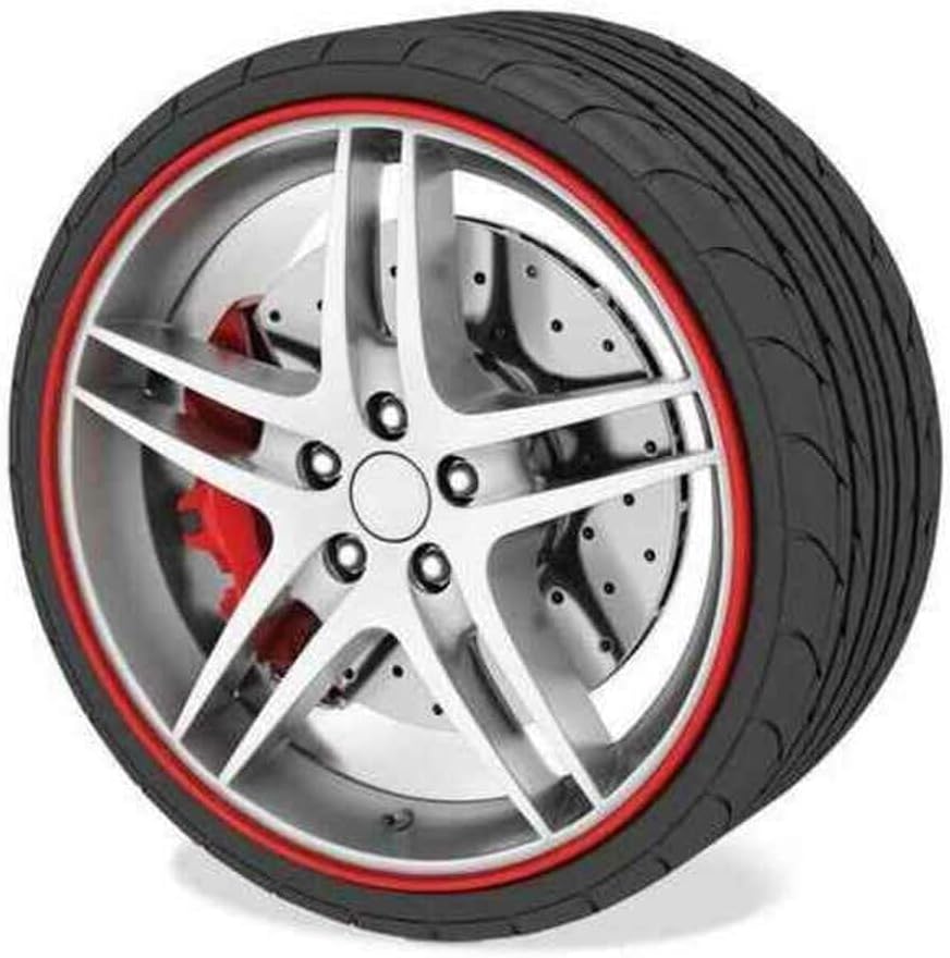CAR ALLOY WHEEL RIM PROTECTORS - ALLOY RIM PROTECTORS RED 6 METRES