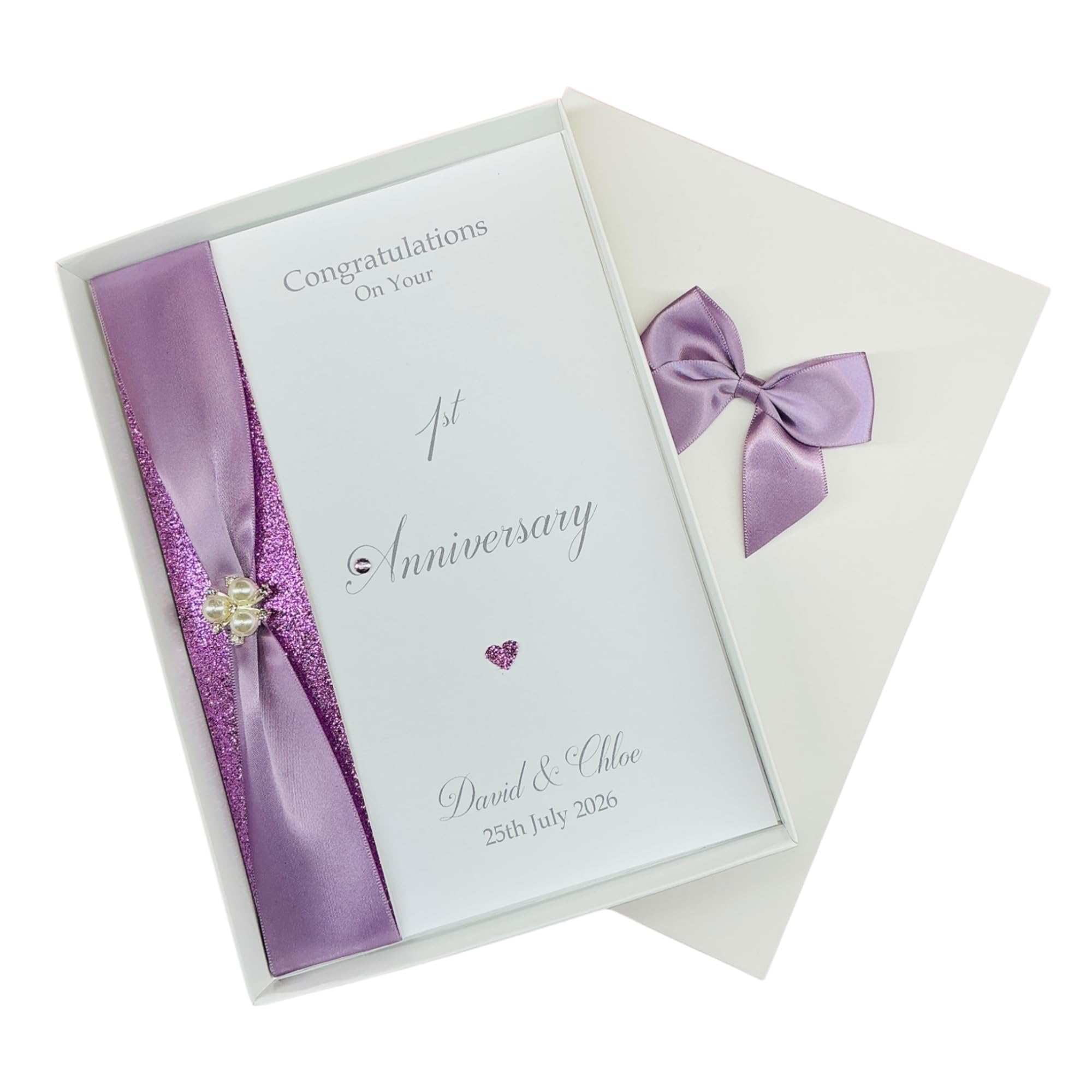 1st Anniversary Card - Paper 1 Year First Wedding Anniversary Luxury Greeting Card, Personalised Gift for Wife Husband Girlfriend Boyfriend - A5 Card - 20 Colours to Choose