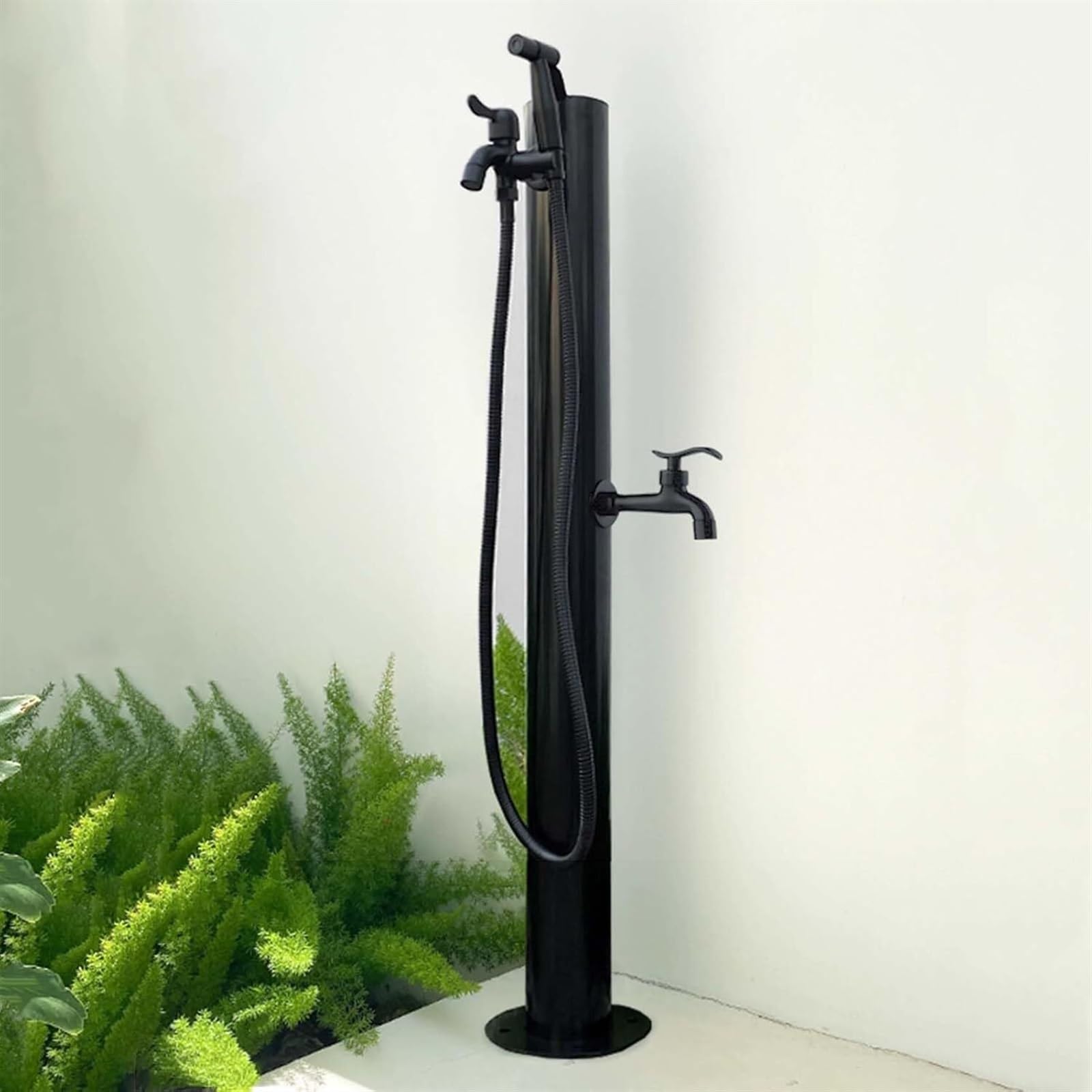BHGFYXBS Freestanding Garden Water Column Freestanding Hose Stand With Faucet,Decorative Water Feature Fountain Water Dispenser Hydrant, Backyard Irrigation Washing,Black 3