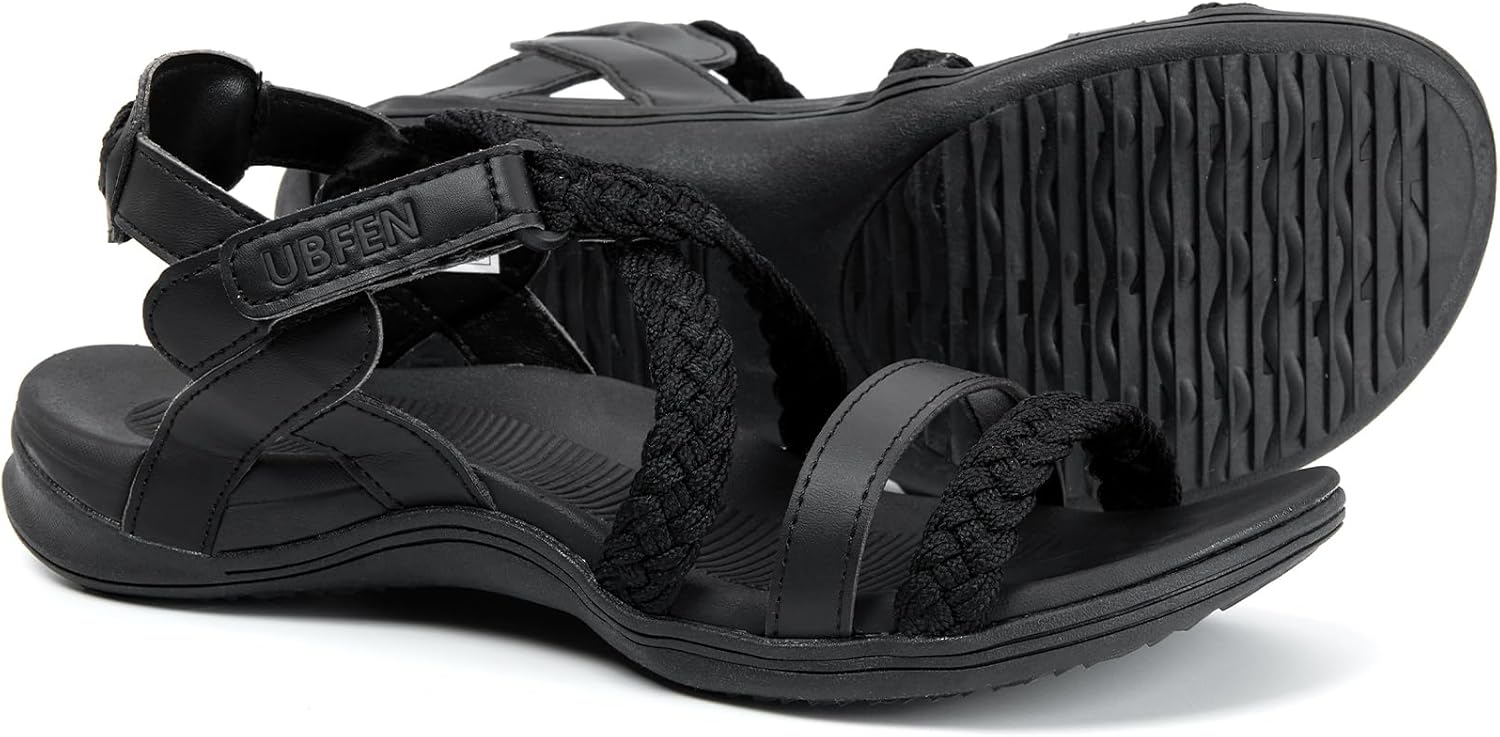 UBFEN Womens Hiking Sandals with Arch Support Comfortable for Walking Sport Water Summer Sandals