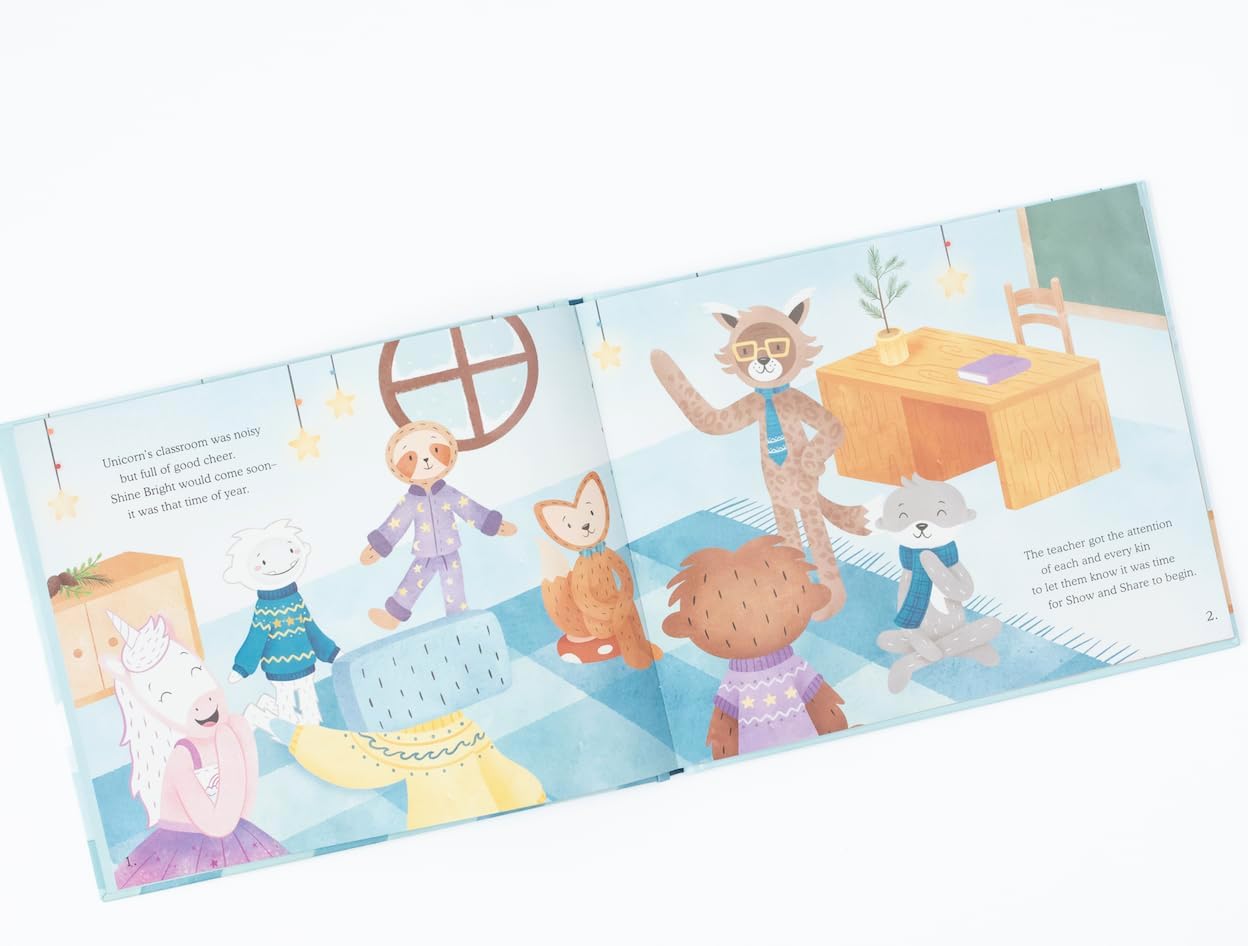 Slumberkins Show & Share Sparkle Unicorn Kin Set - Promotes Building Connections, Empathy & Holiday Joy - Gifts for Boys & Girls