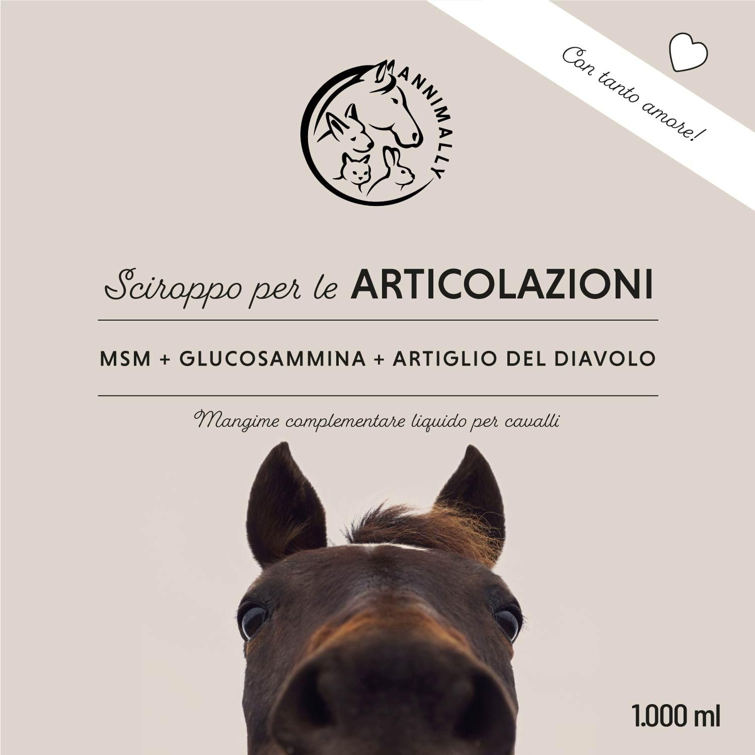 Liquido articolazioni per cavalli 1000ml con artiglio del diavolo cavallo, glucosamina e MSM cavallo (zolfo) liquido- Per il rafforzamento delle articolazioni del cavallo- msm integratore per cavalli