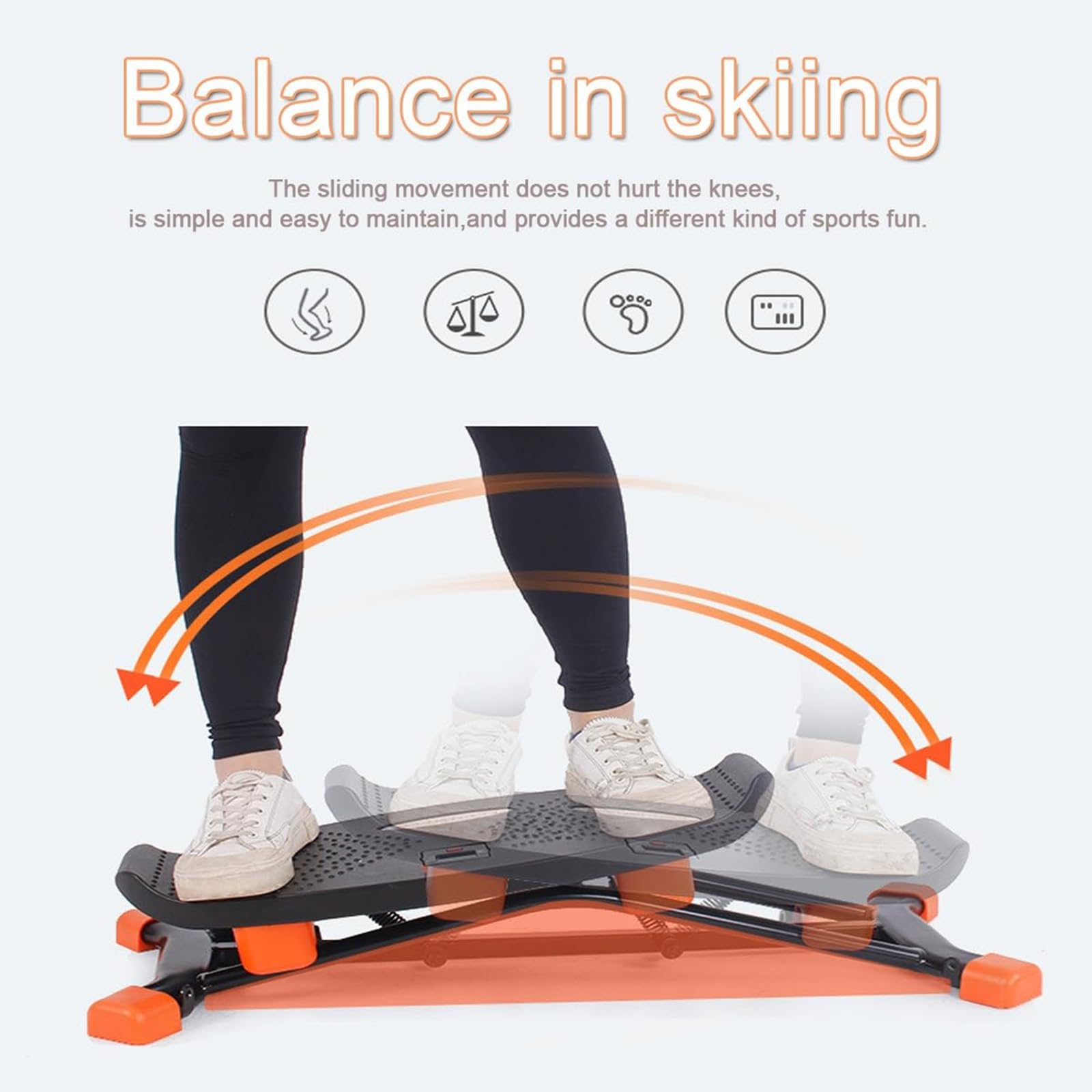 Machine D'entraînement De Ski, Machine à Glissière Pivotante, Bande De Résistance Amovible, Affichages De Données Multiples, Machine De Ski Simulée en Intérieur, Capacité Portante 100 Kg