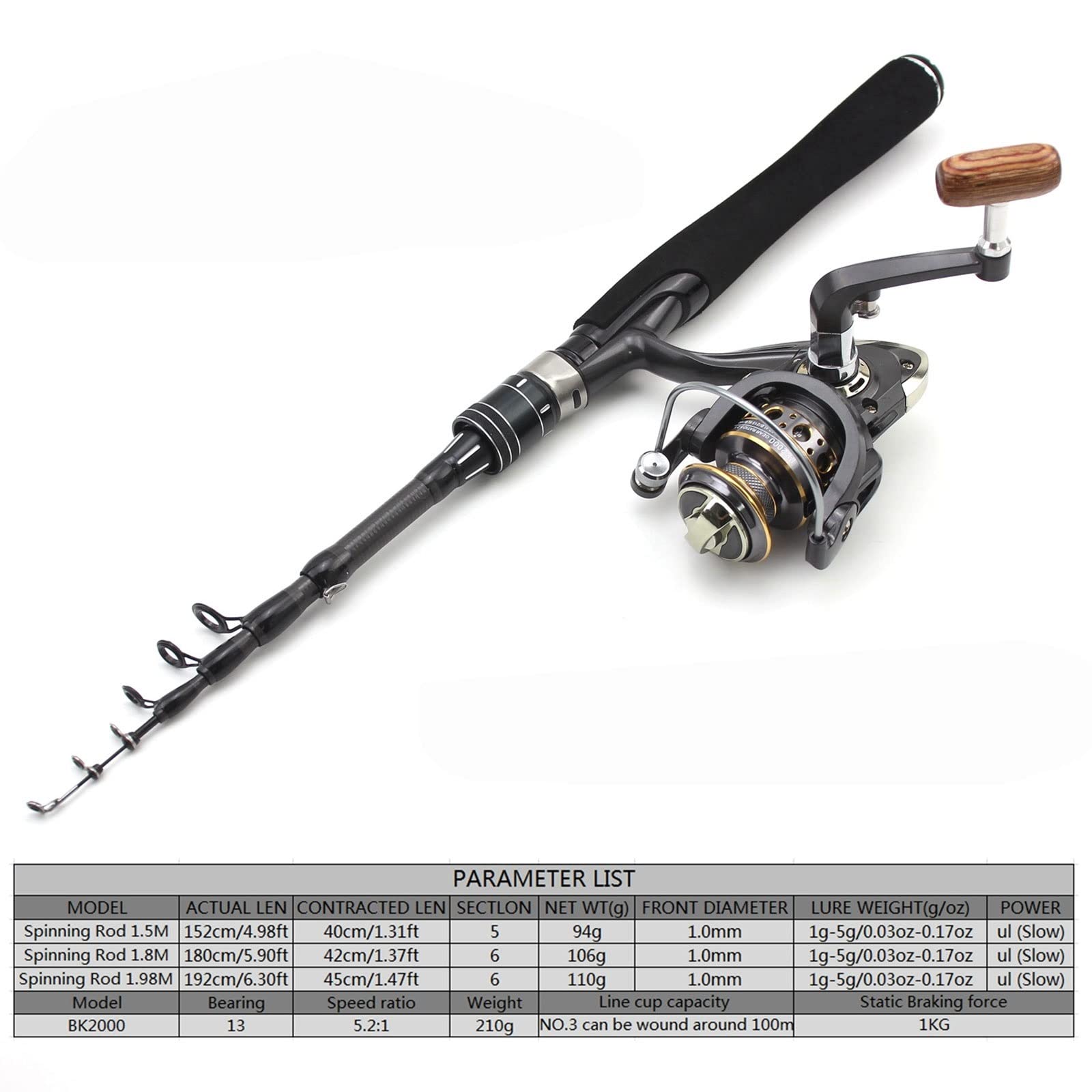 JINGYAN Wędki 1.5M .8M light Rod Reel Combos Slow Telescopic Spinning Fishing Lure 1-5g pocket small fishing rod