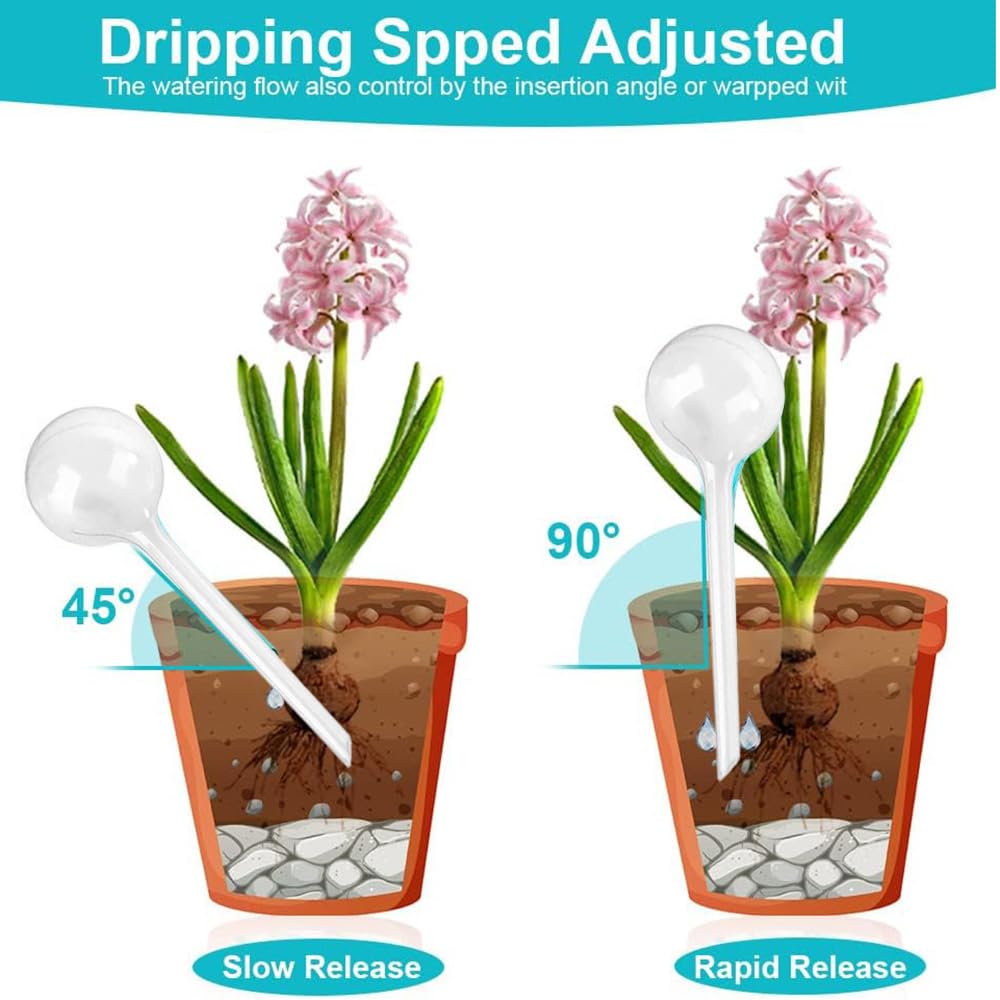 Lot de 4 Globe d'arrosage Automatique Boules d'Irrigation pour Plante Transparent Distributeur Eau Plantes pour l'Intérieur l'Extérieur